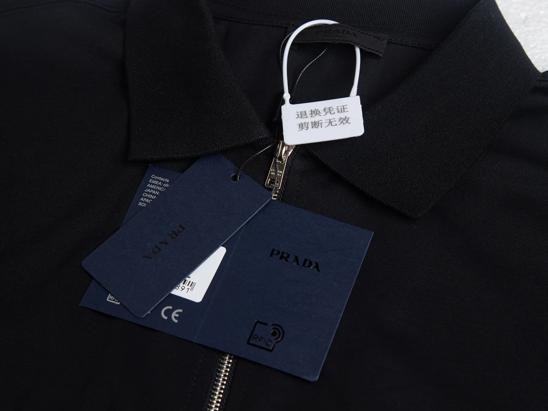 Logo-Plaque Cotton-Piqué Zip-Up Polo Shirt D17013122 — view 7