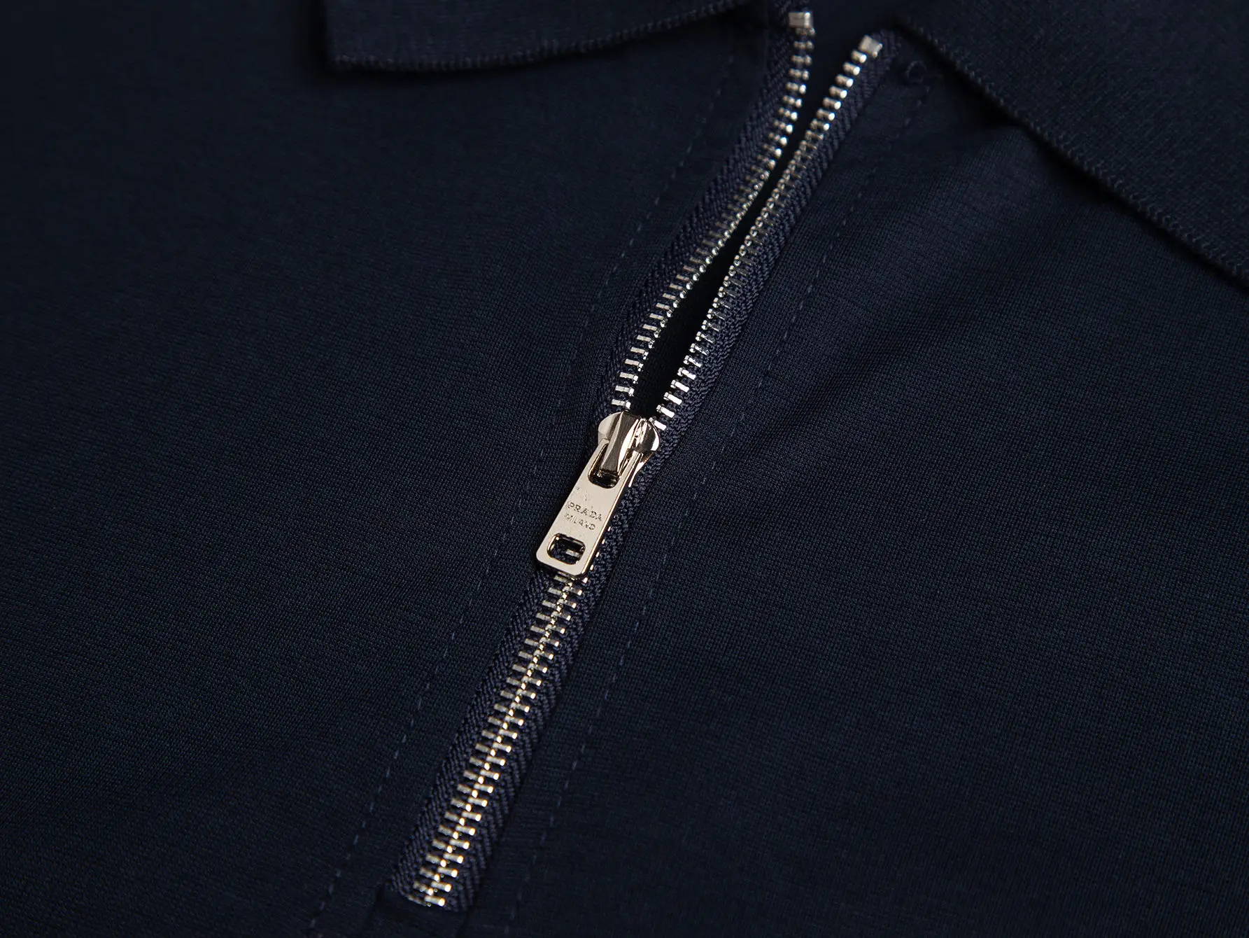 Logo-Plaque Zip-Up Cotton Polo Shirt D17013121 — view 6