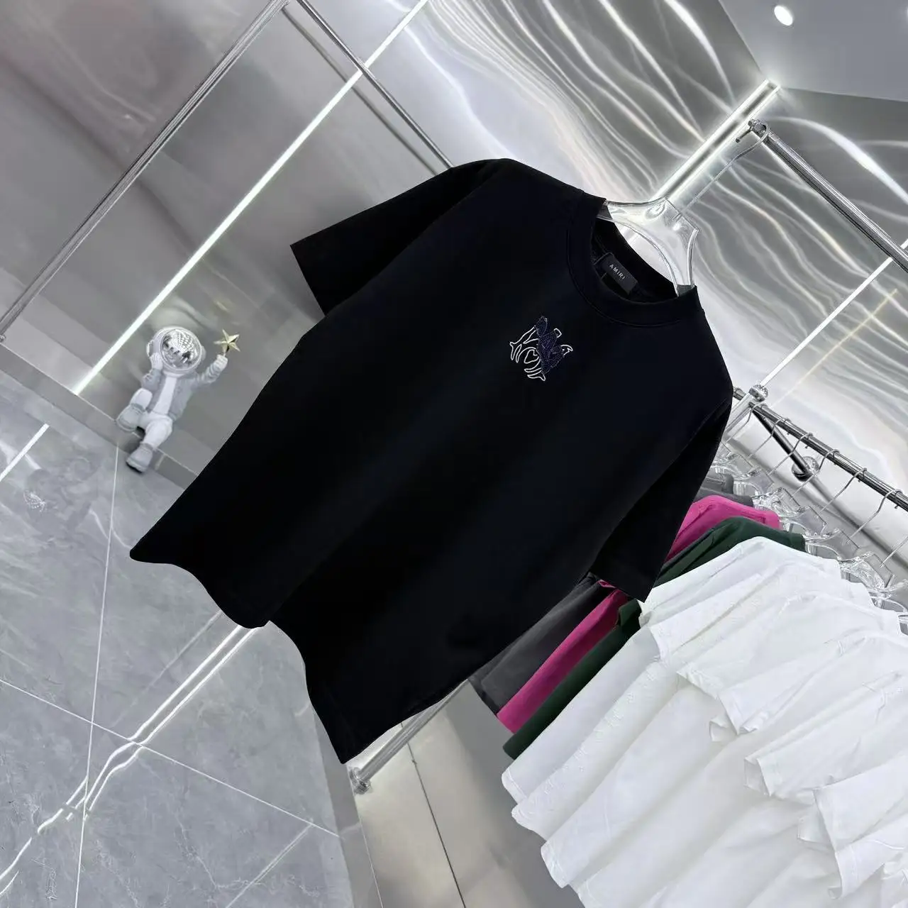 Logo Embroidered Cotton T-Shirt D17014313 — view 2