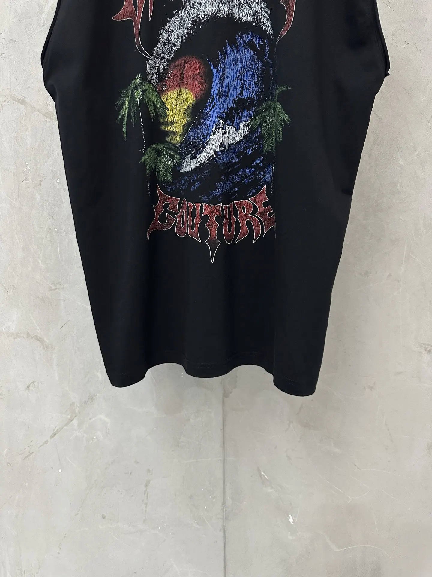 Balenciaga Couture Wave Print Sleeveless T-Shirt D17011951 — view 4