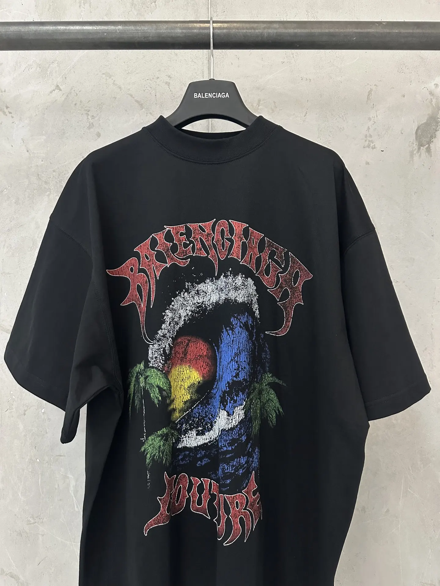 Palm Wave Graphic Oversized T-Shirt D17011964 — view 3