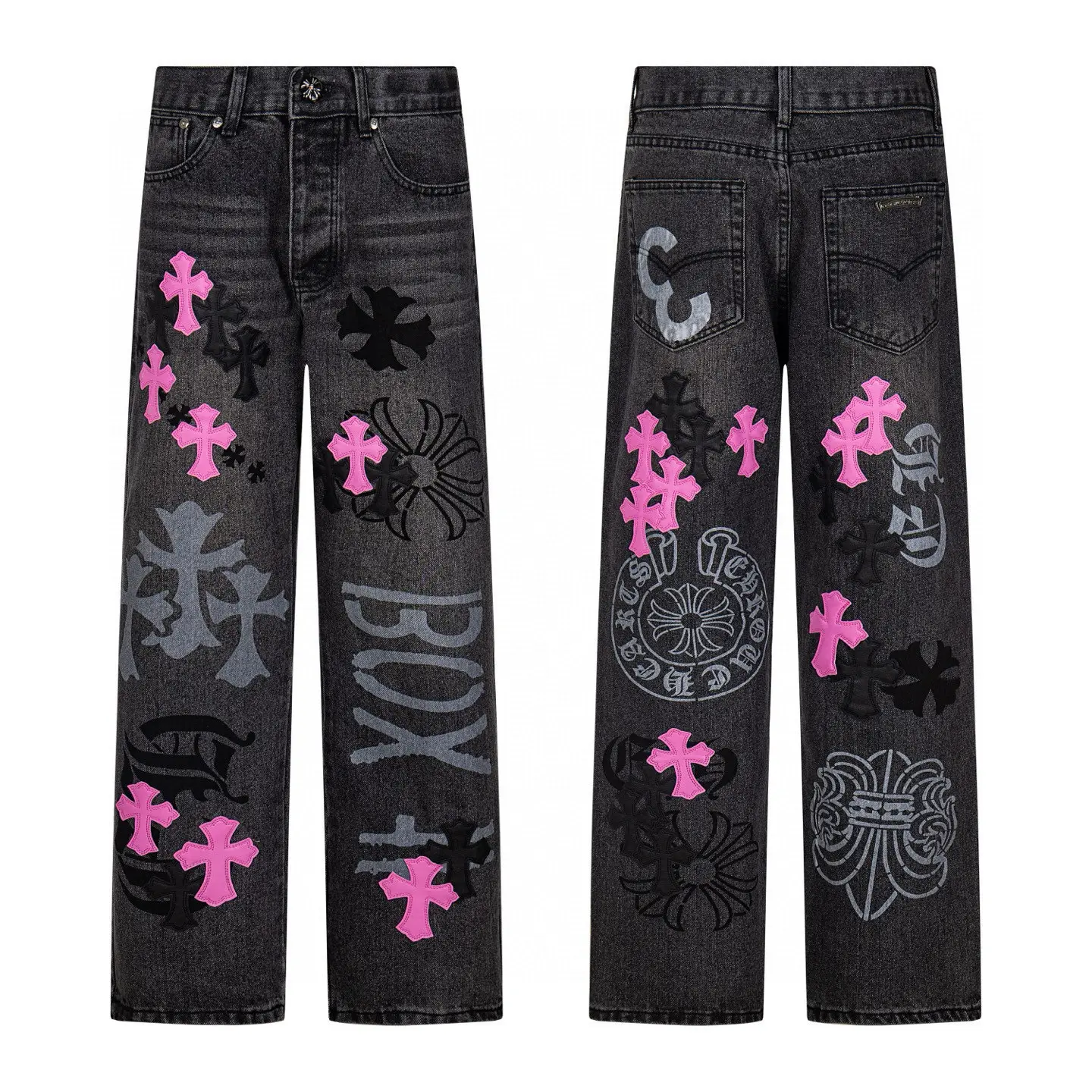 Matty Boy Sex Records Patchwork Straight-Leg Jeans D17019761