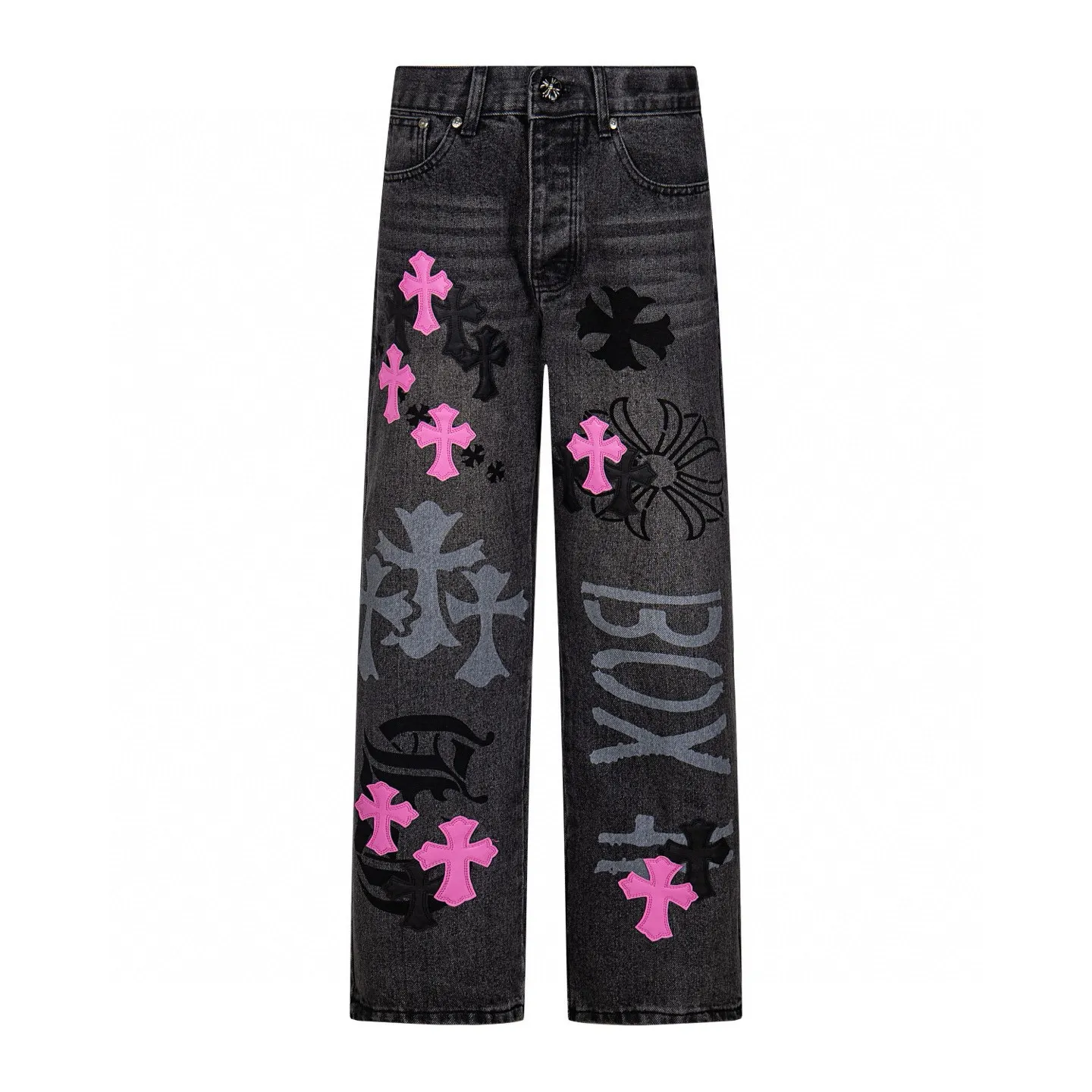 Matty Boy Sex Records Patchwork Straight-Leg Jeans D17019761 — view 2