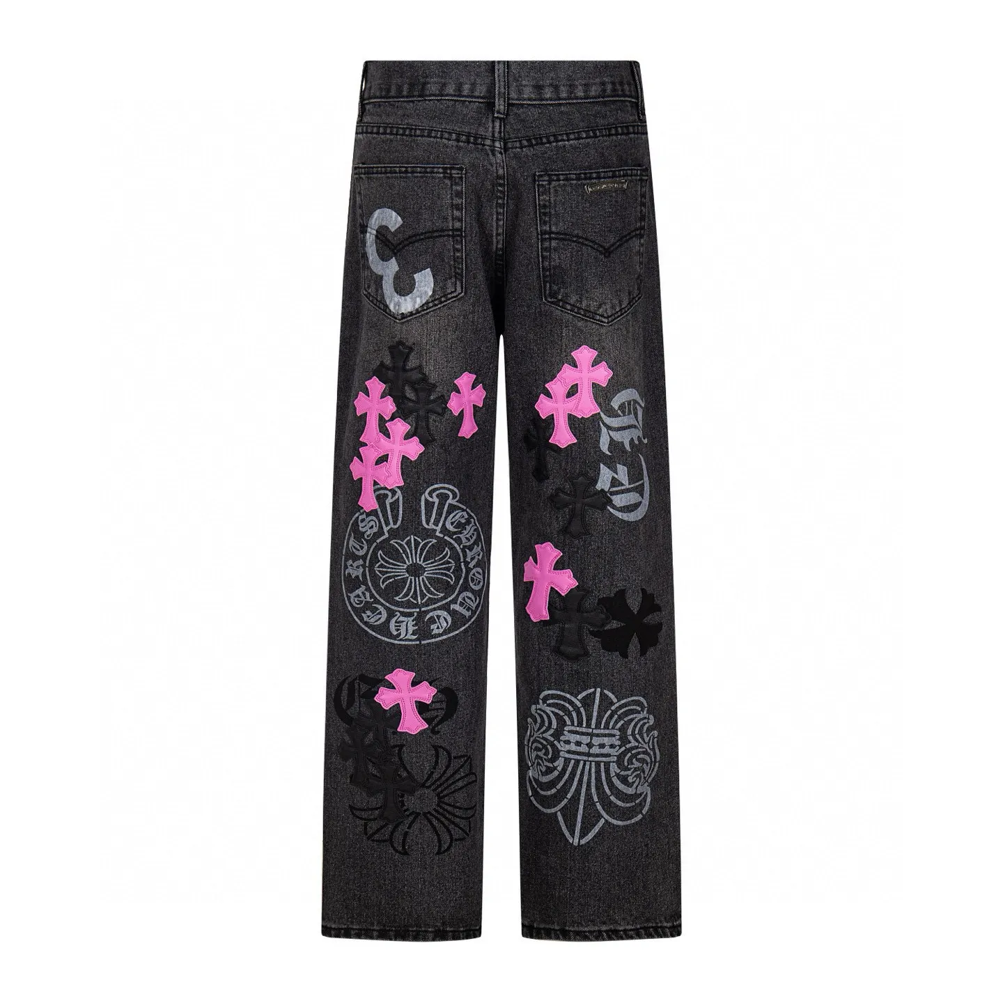 Matty Boy Sex Records Patchwork Straight-Leg Jeans D17019761 — view 3