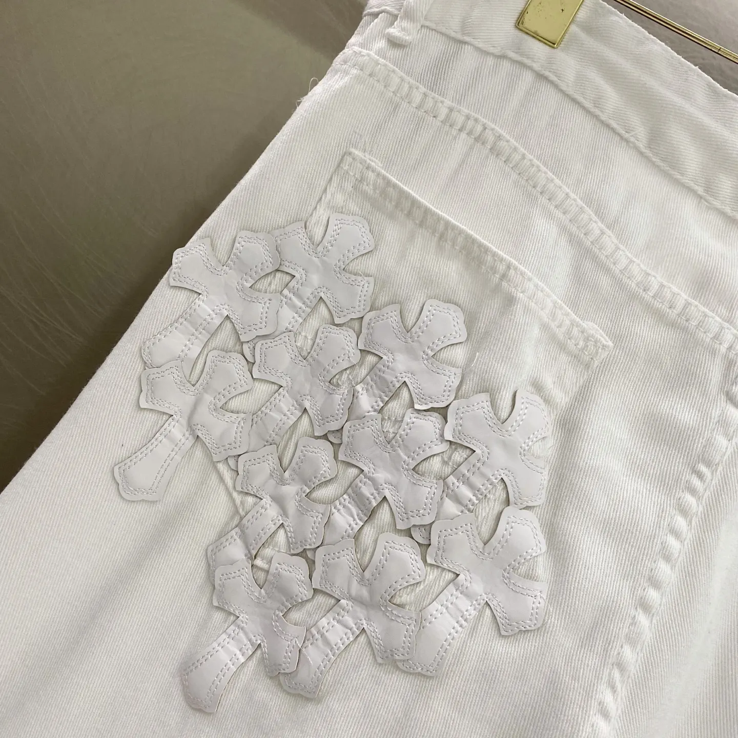 Chrome Hearts Cross Patch Straight-Leg Jeans D17019615 — view 5