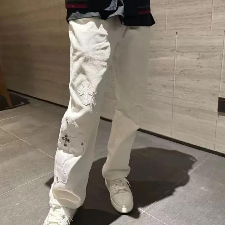 Chrome Hearts Cross Patch Straight-Leg Jeans D17019615 — view 15