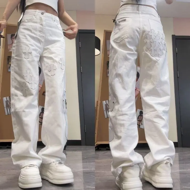 Chrome Hearts Cross Patch Straight-Leg Jeans D17019615 — view 16