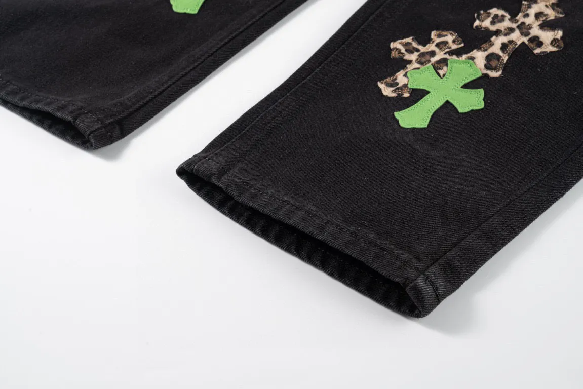 Chrome Hearts Cross Patch Leopard Print Jeans D17019758 — view 3