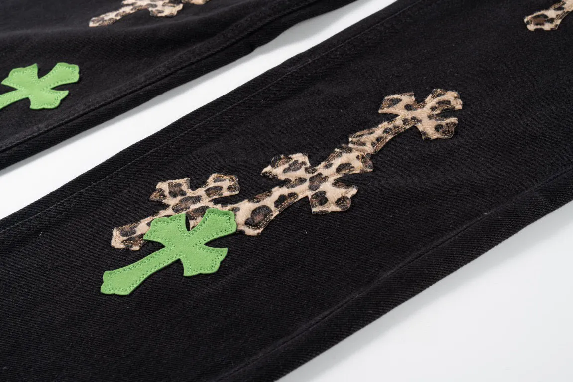 Chrome Hearts Cross Patch Leopard Print Jeans D17019758 — view 4