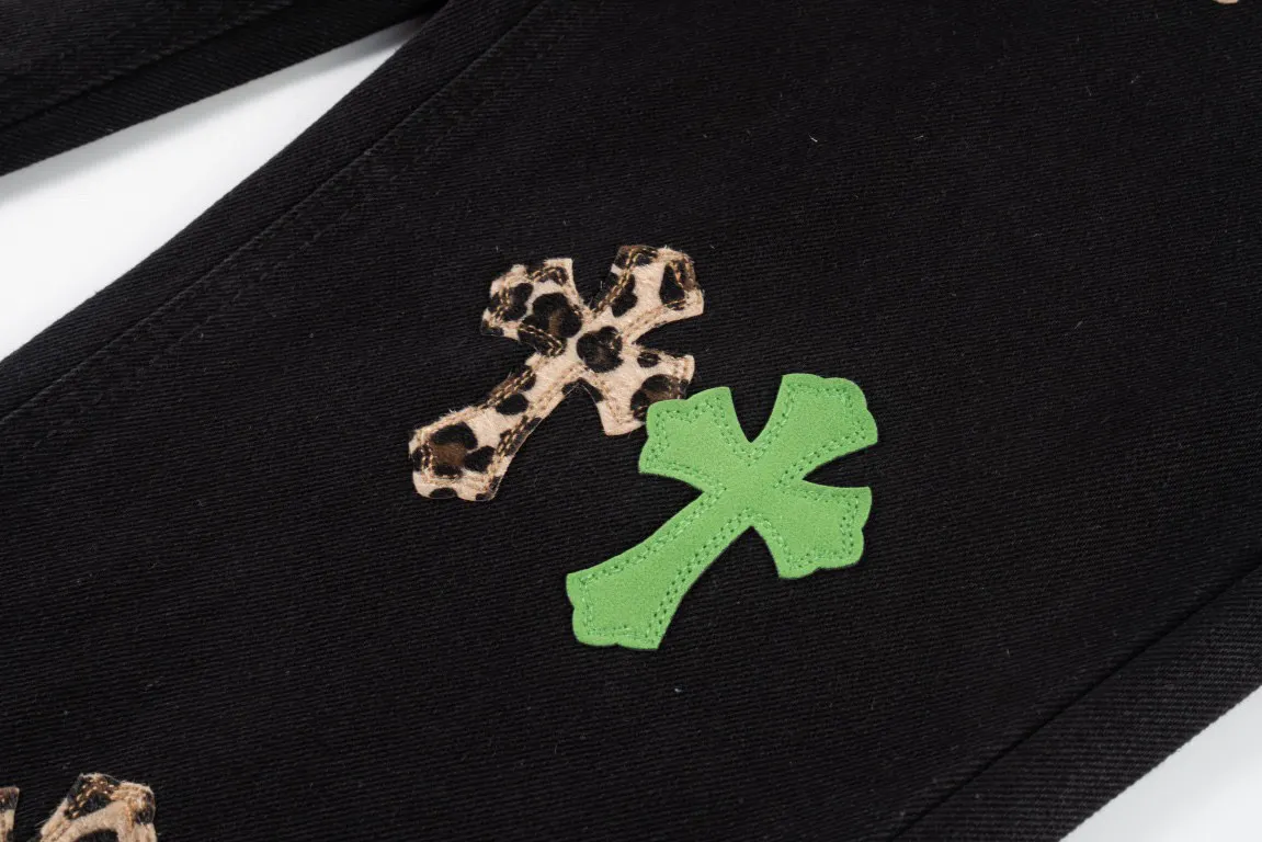 Chrome Hearts Cross Patch Leopard Print Jeans D17019758 — view 5