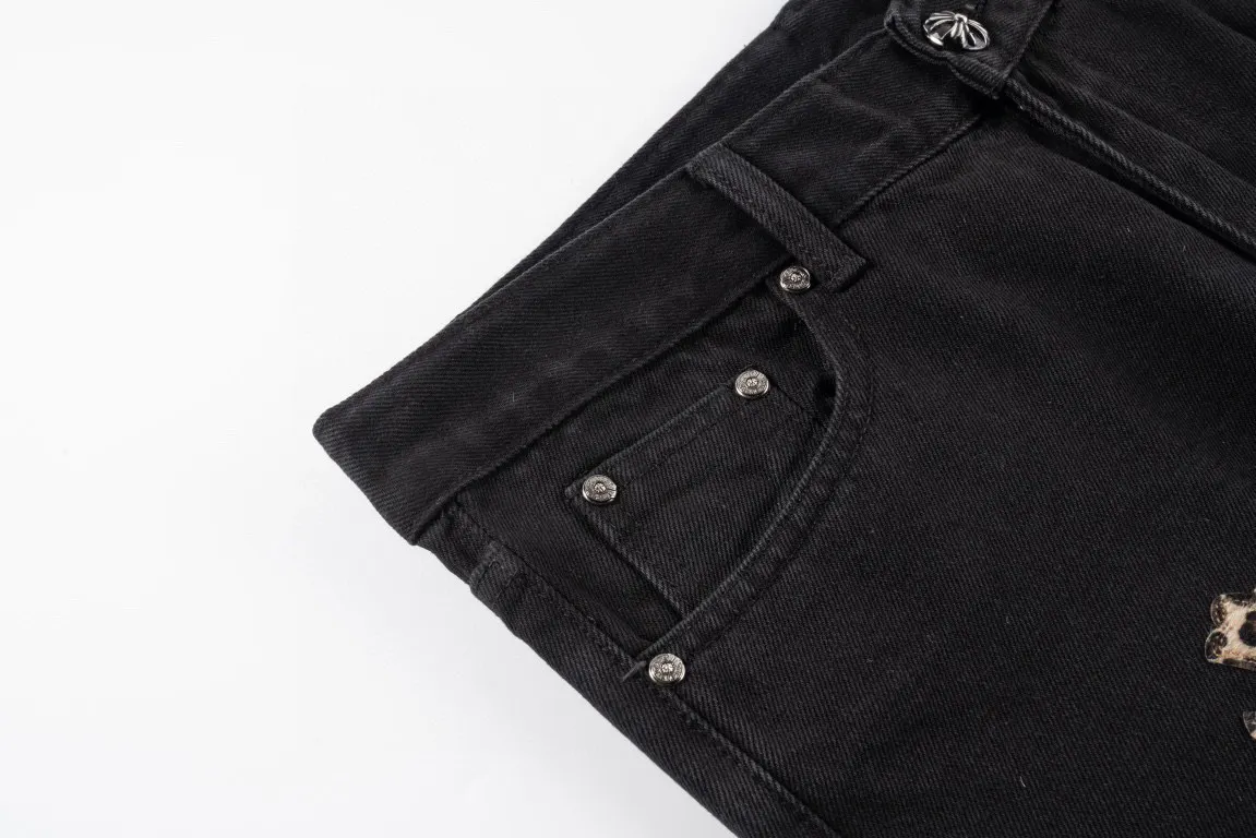 Chrome Hearts Cross Patch Leopard Print Jeans D17019758 — view 6