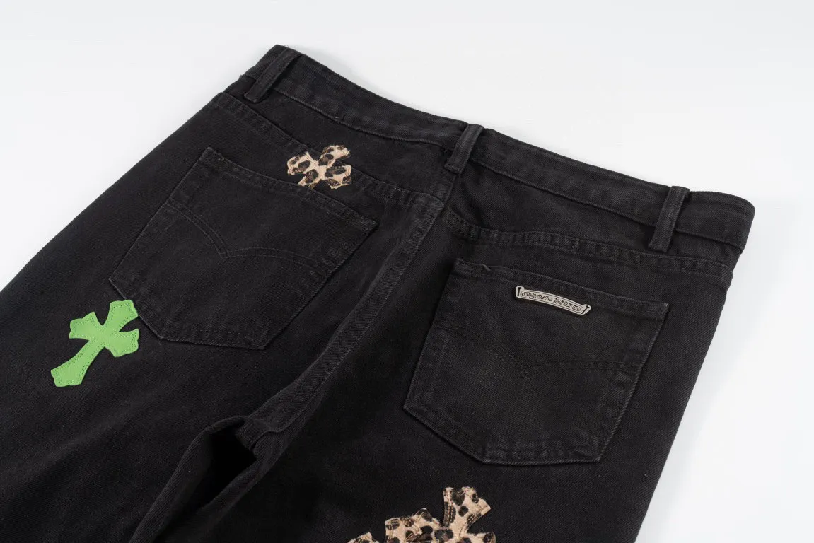 Chrome Hearts Cross Patch Leopard Print Jeans D17019758 — view 9