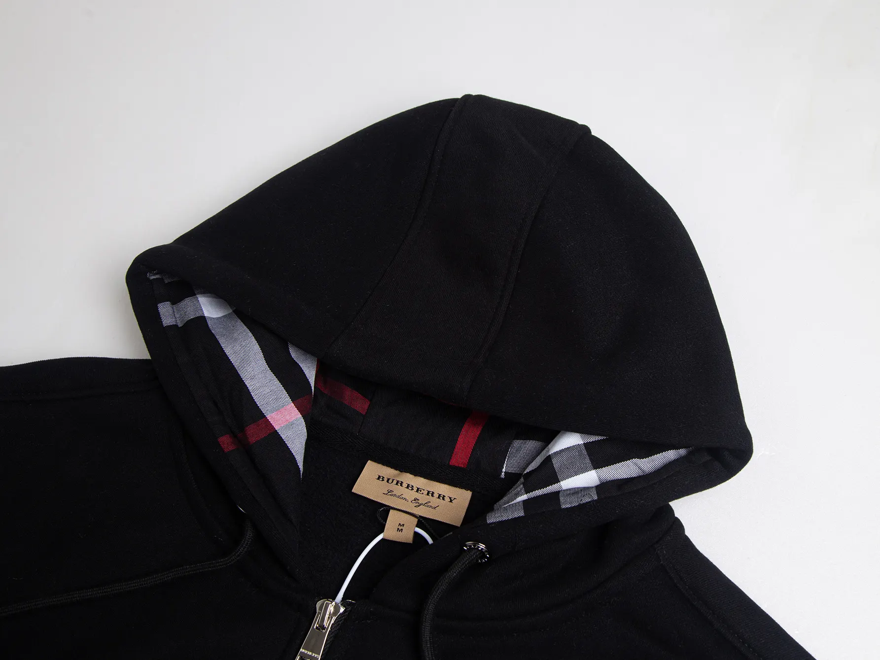 Check-Lined Embroidered Zip-Up Hoodie D17016447 — view 3