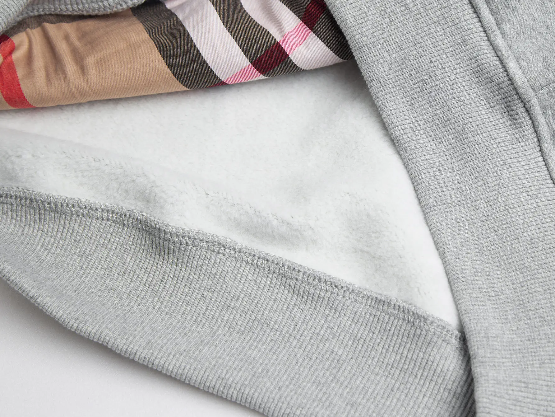 Check-Lined Embroidered Cotton-Blend Zip-Up Hoodie D17016448 — view 6