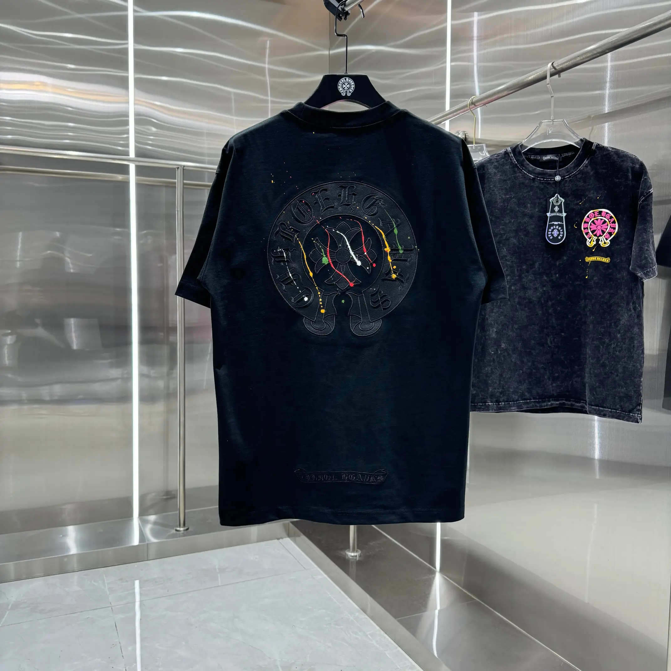 Paint-Splatter Logo Cotton T-Shirt D17514223 — view 2