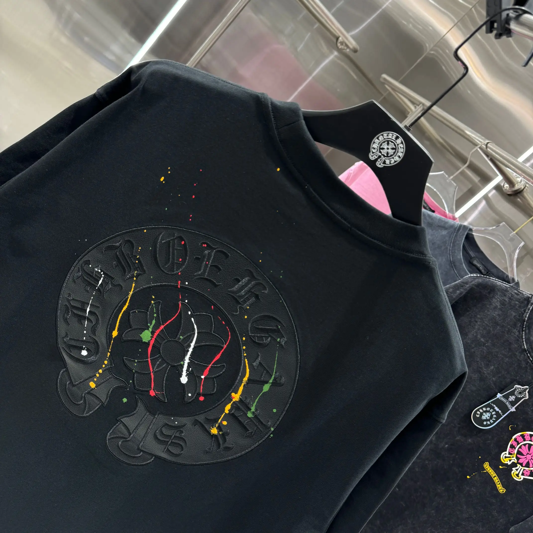 Paint-Splatter Logo Cotton T-Shirt D17514223 — view 5