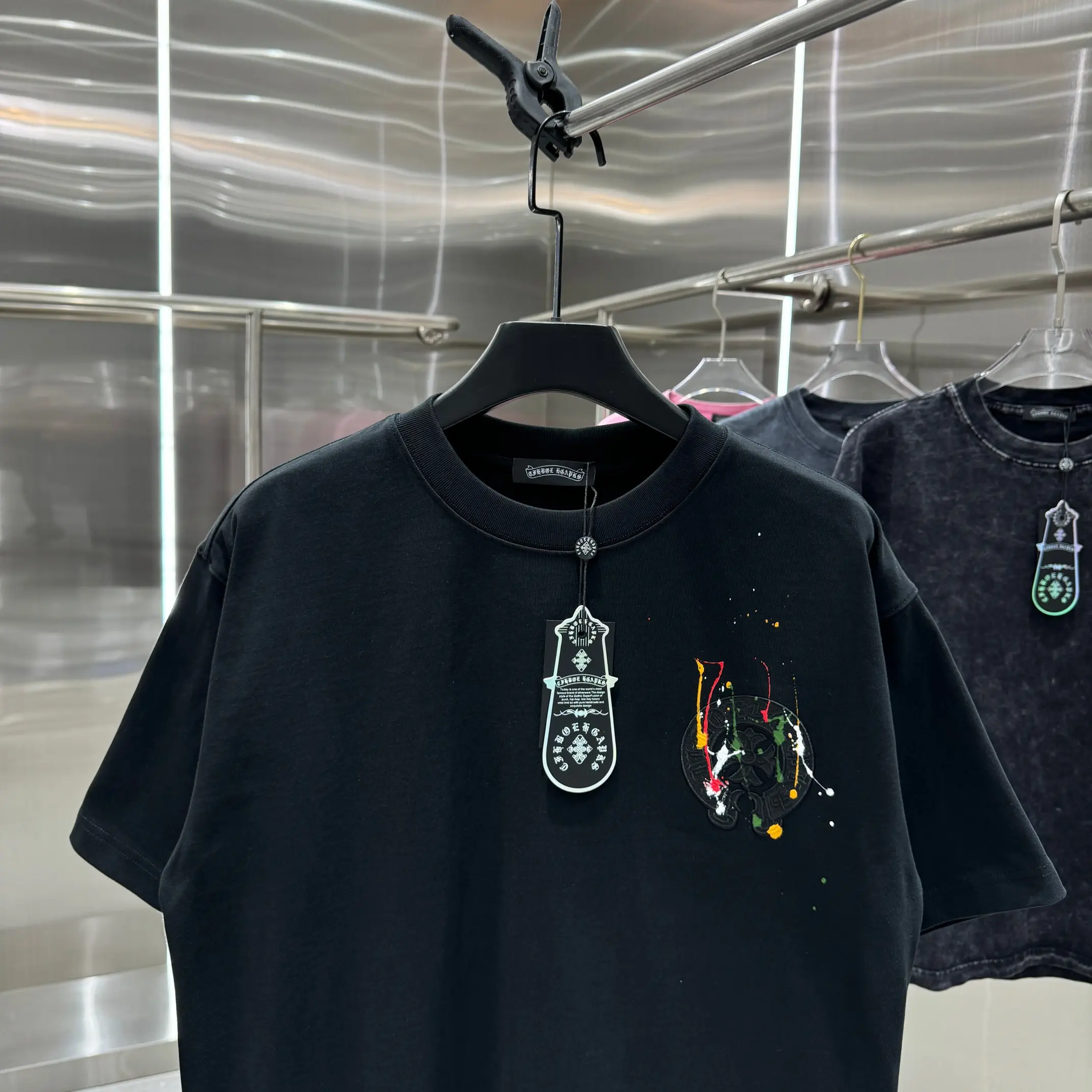 Paint-Splatter Logo Cotton T-Shirt D17514223 — view 6