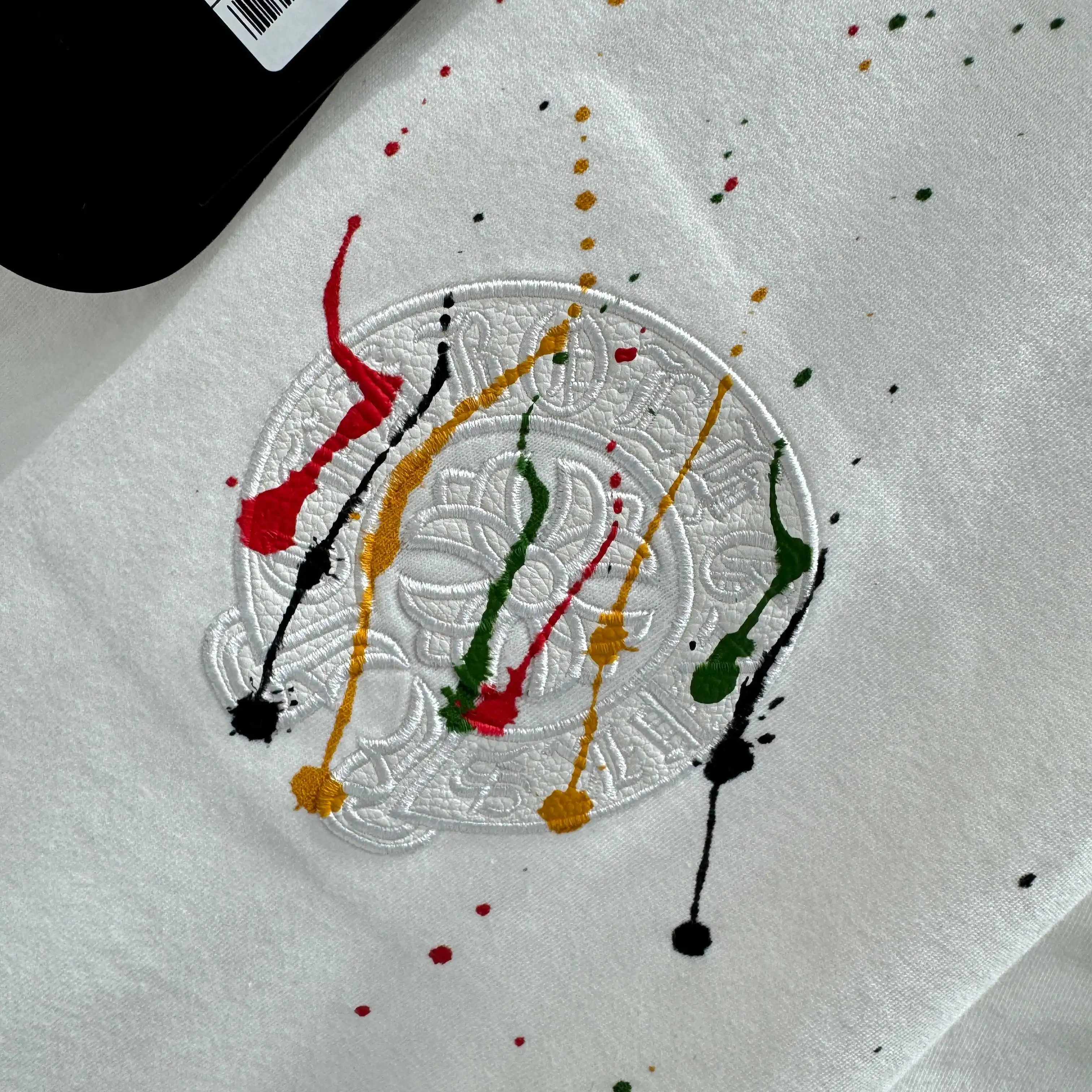 Embroidered Paint-Splatter Cotton T-Shirt D17514222 — view 8