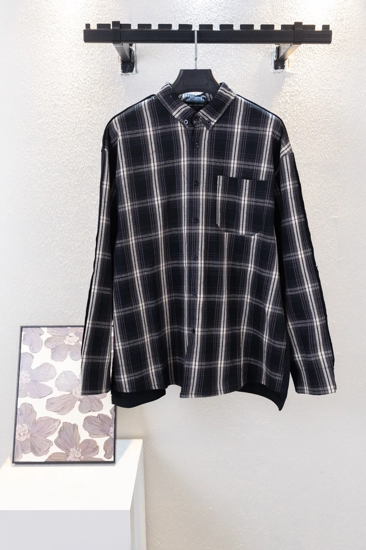 Oversized Checked Cotton Flannel Shirt D17512646
