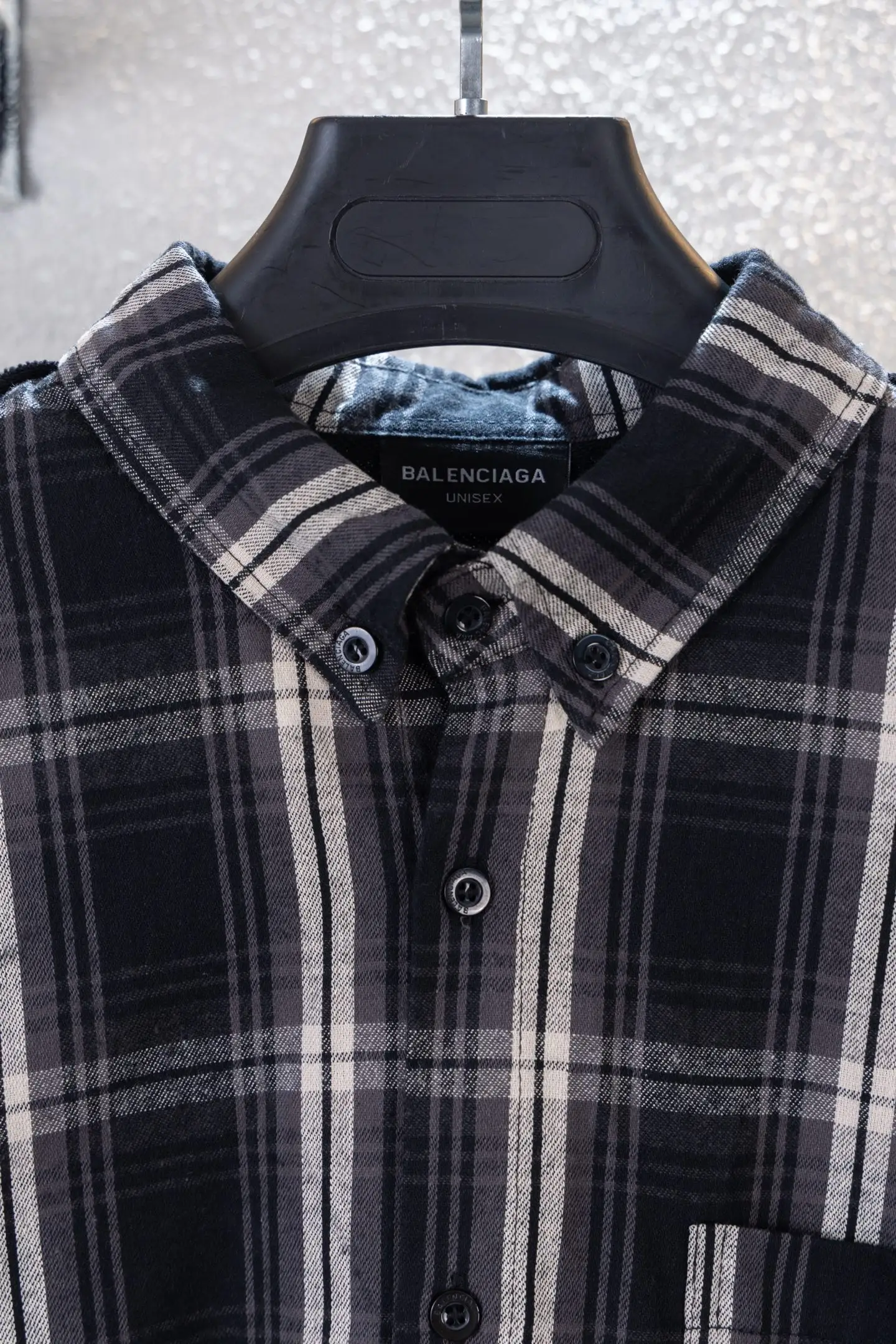 Oversized Checked Cotton Flannel Shirt D17512646 — view 3