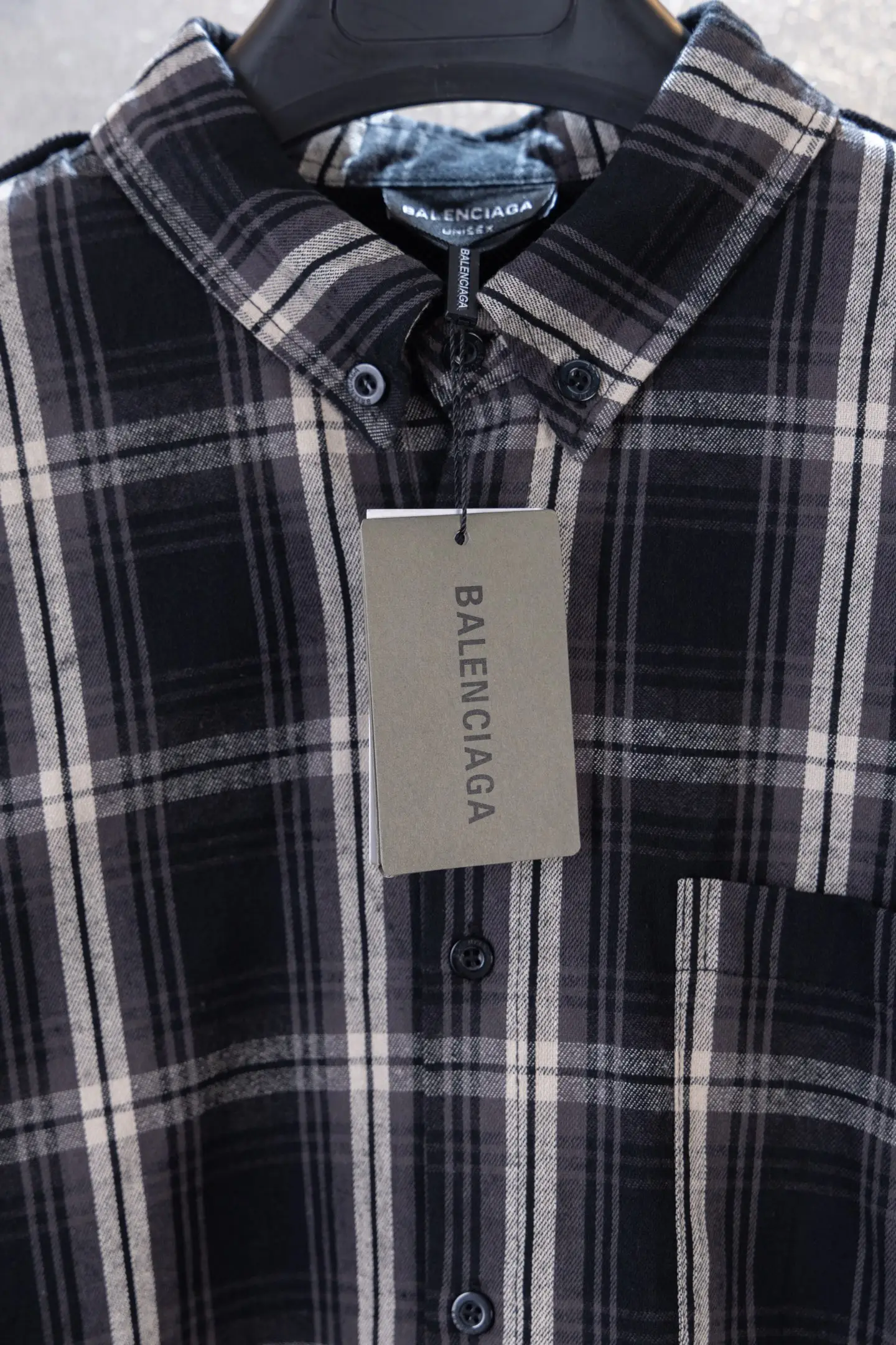 Oversized Checked Cotton Flannel Shirt D17512646 — view 9