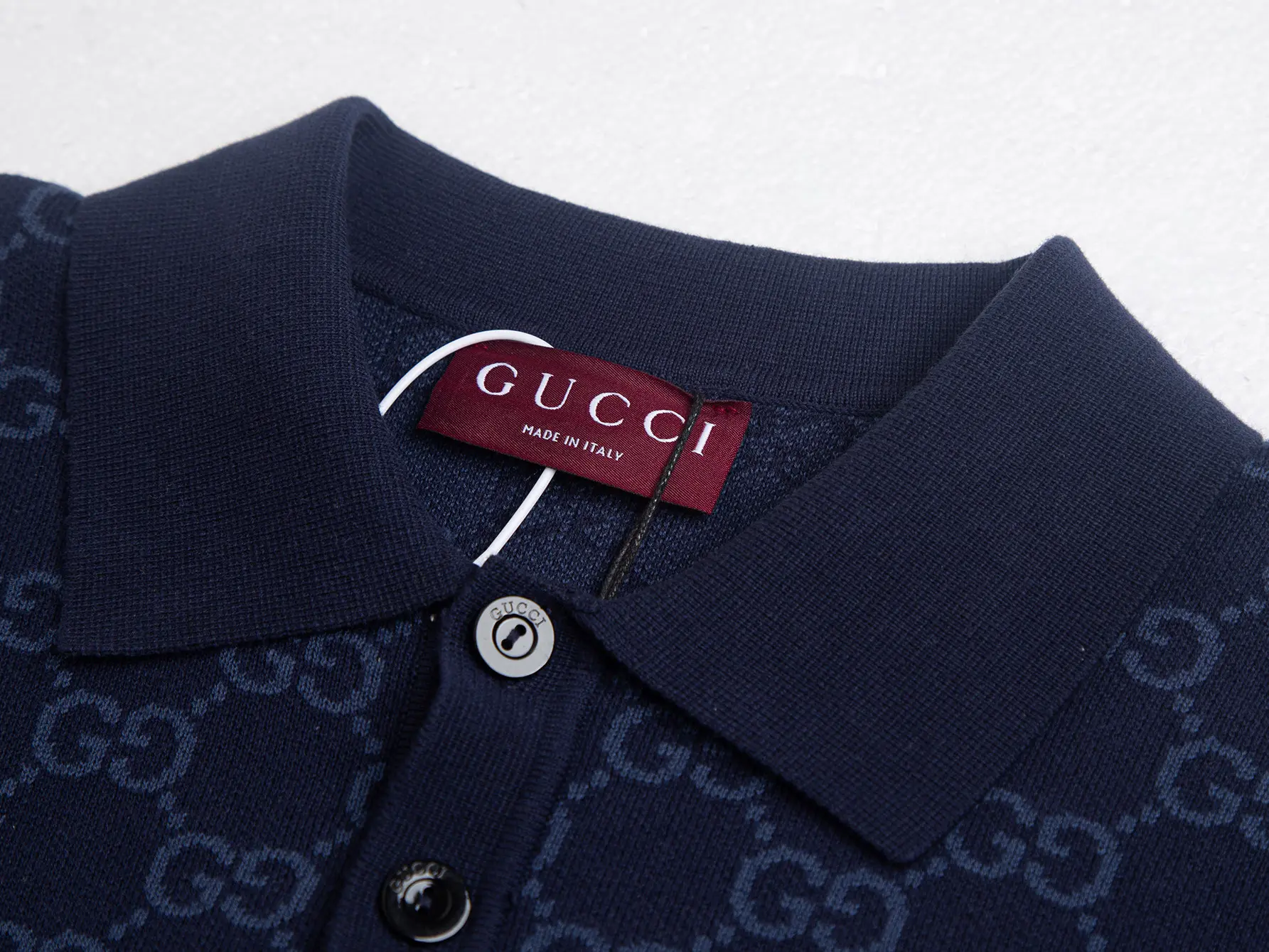 GG Monogram Jacquard Wool-Blend Polo Shirt D17516171 — view 3