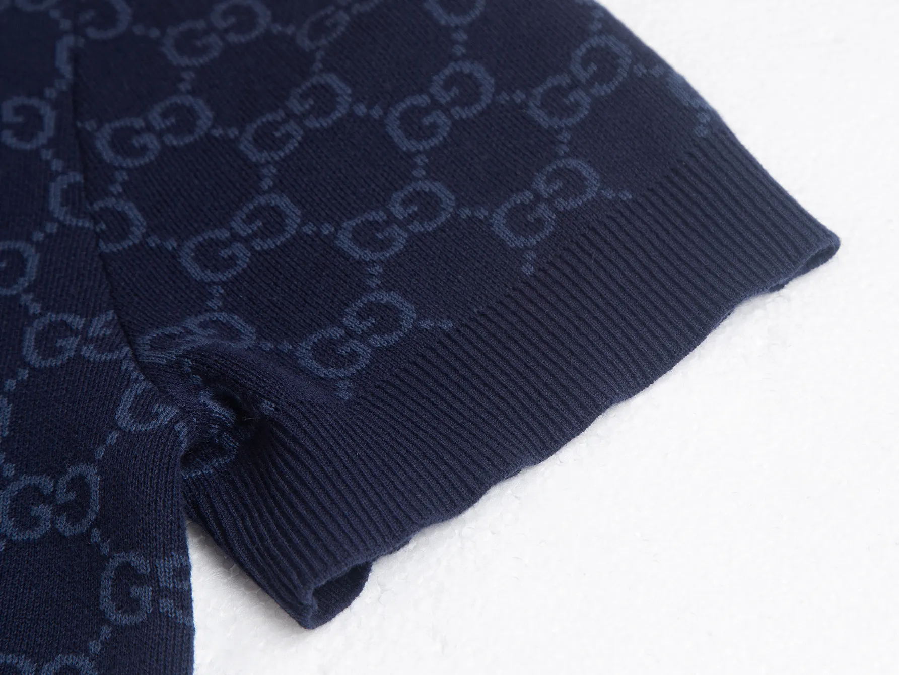GG Monogram Jacquard Wool-Blend Polo Shirt D17516171 — view 8
