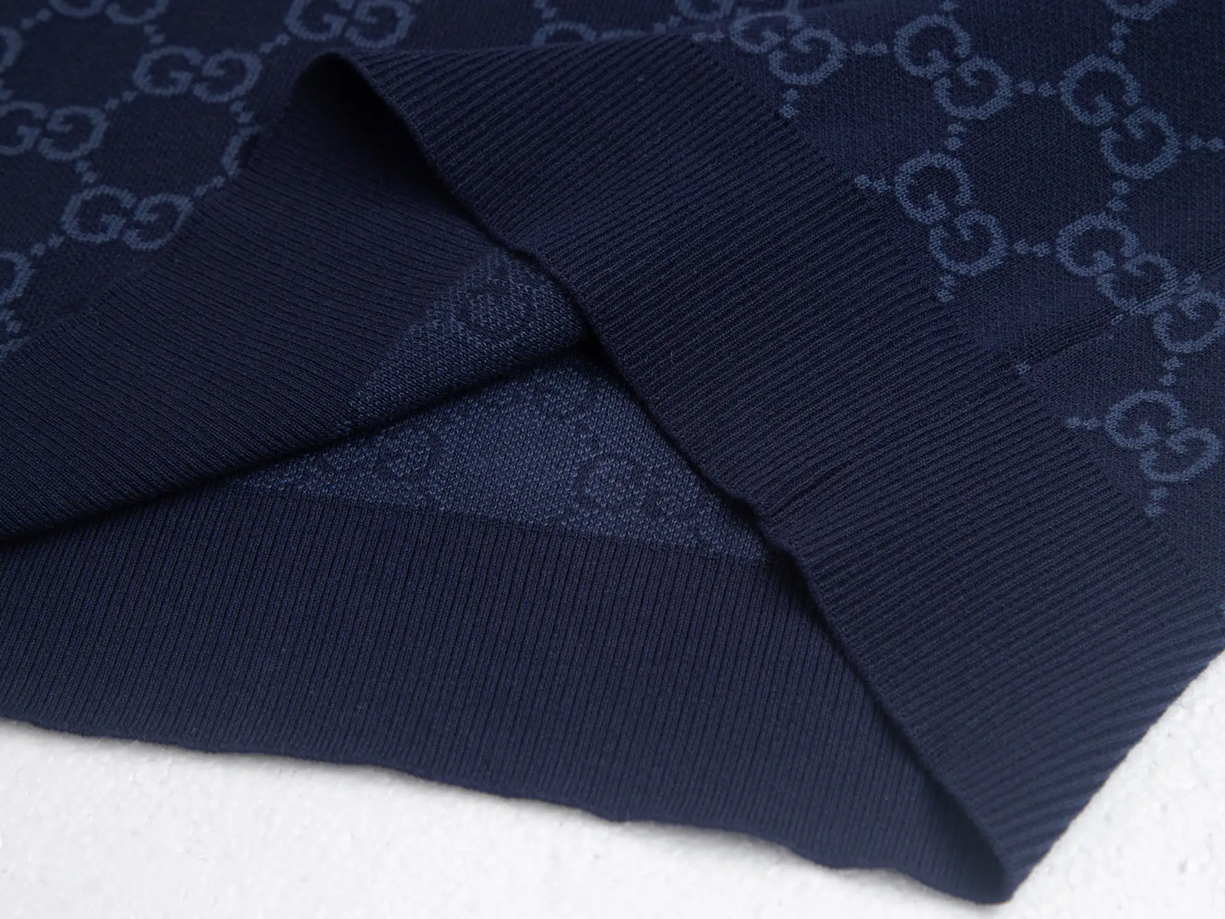 GG Monogram Jacquard Wool-Blend Polo Shirt D17516171 — view 9