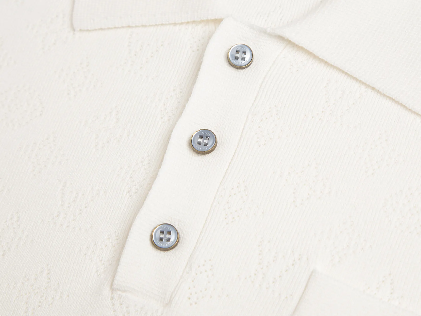 Monogram Openwork Jacquard Wool-Blend Polo Shirt D17516167 — view 6