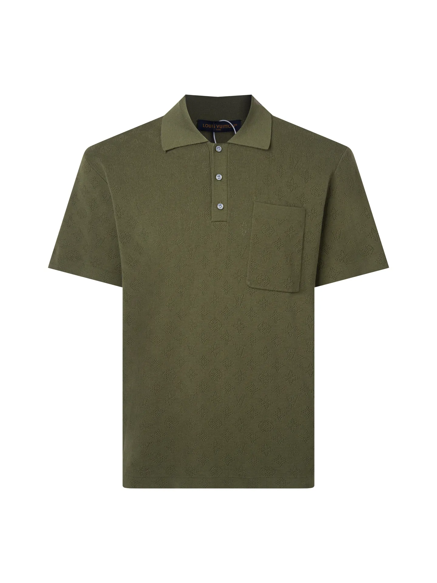 Monogram Perforated Wool-Blend Polo Shirt D17516168
