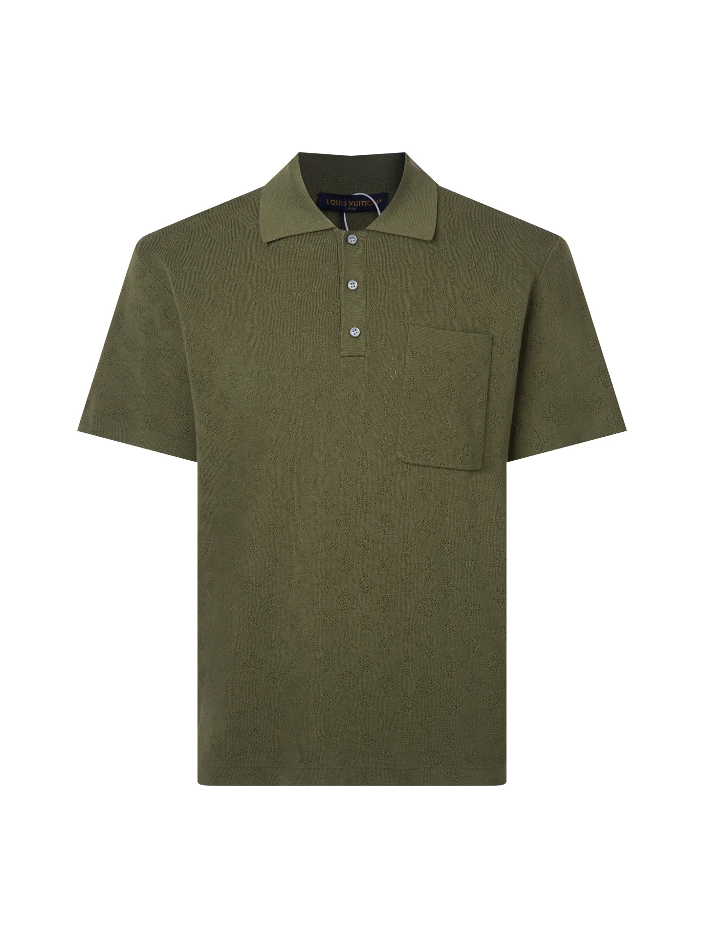 Monogram Perforated Wool-Blend Polo Shirt D17516168