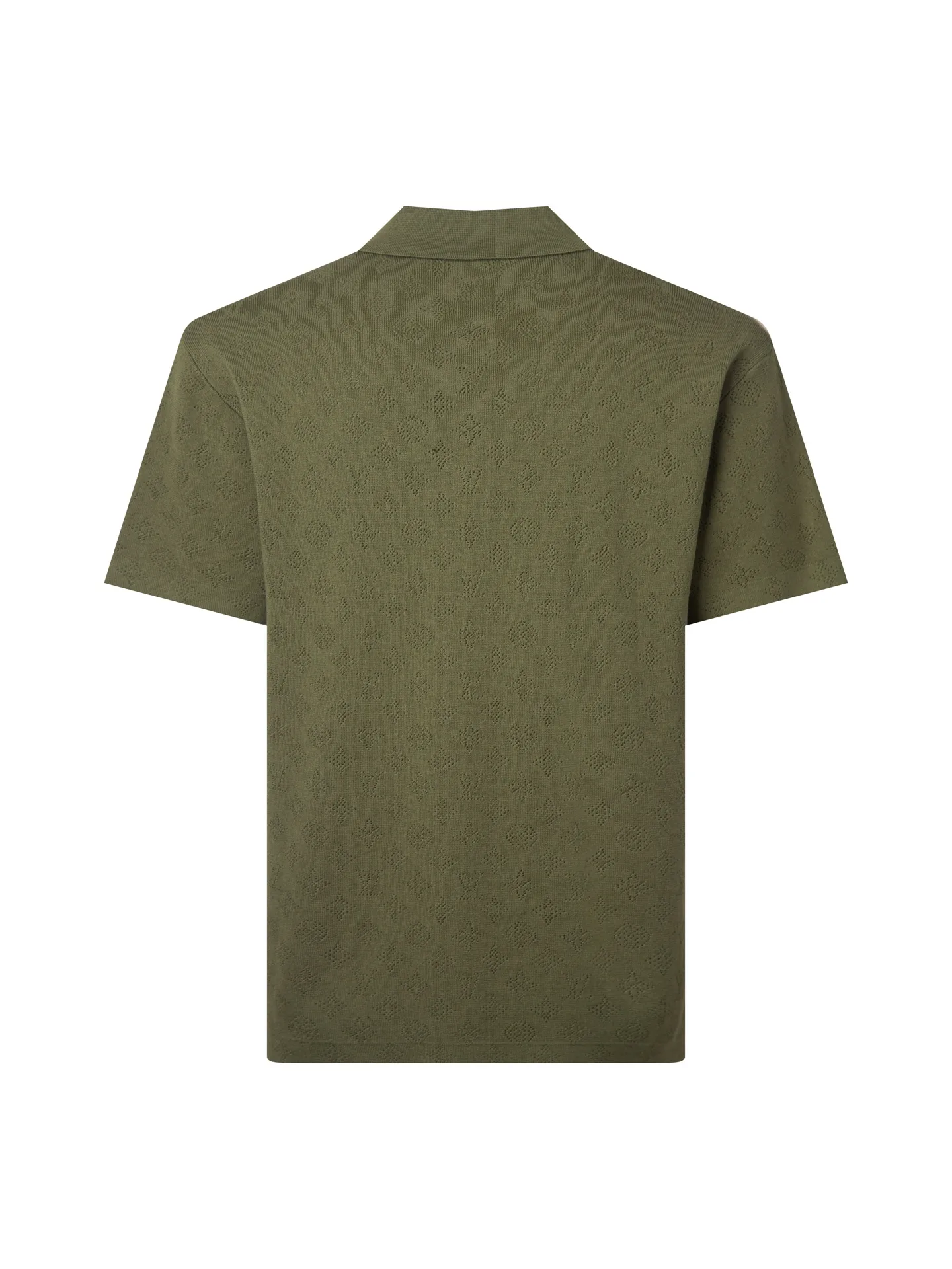Monogram Perforated Wool-Blend Polo Shirt D17516168 — view 2