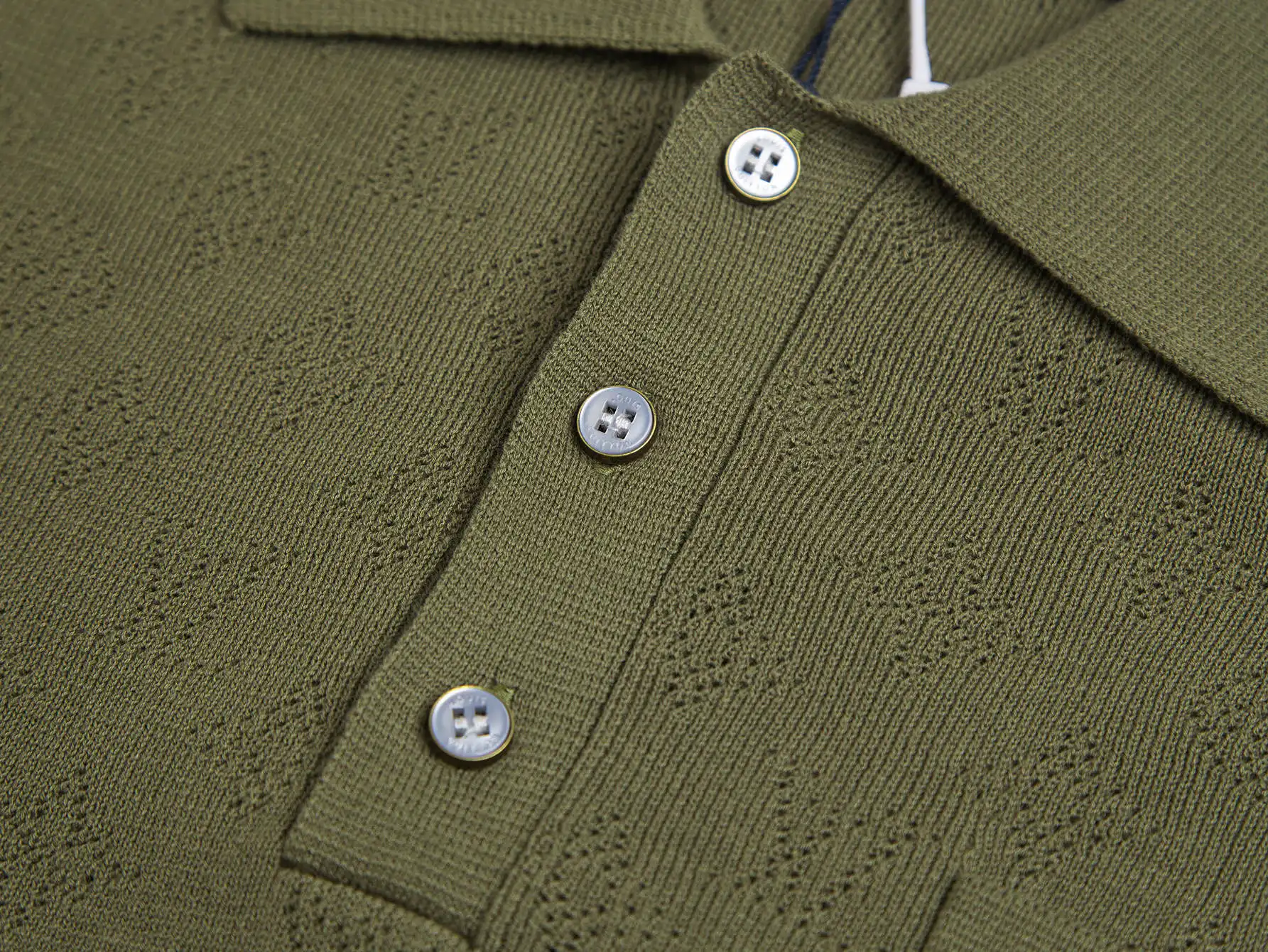 Monogram Perforated Wool-Blend Polo Shirt D17516168 — view 3