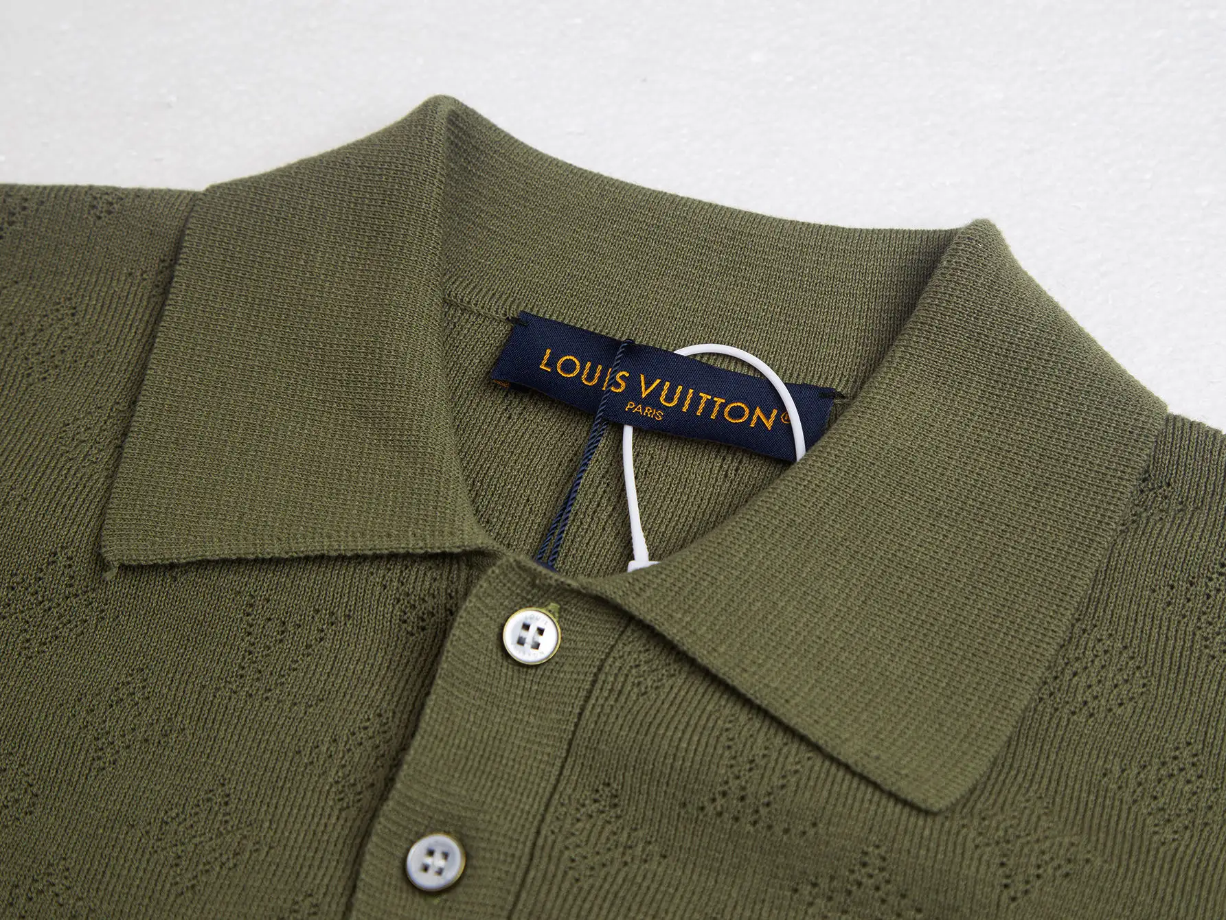 Monogram Perforated Wool-Blend Polo Shirt D17516168 — view 4