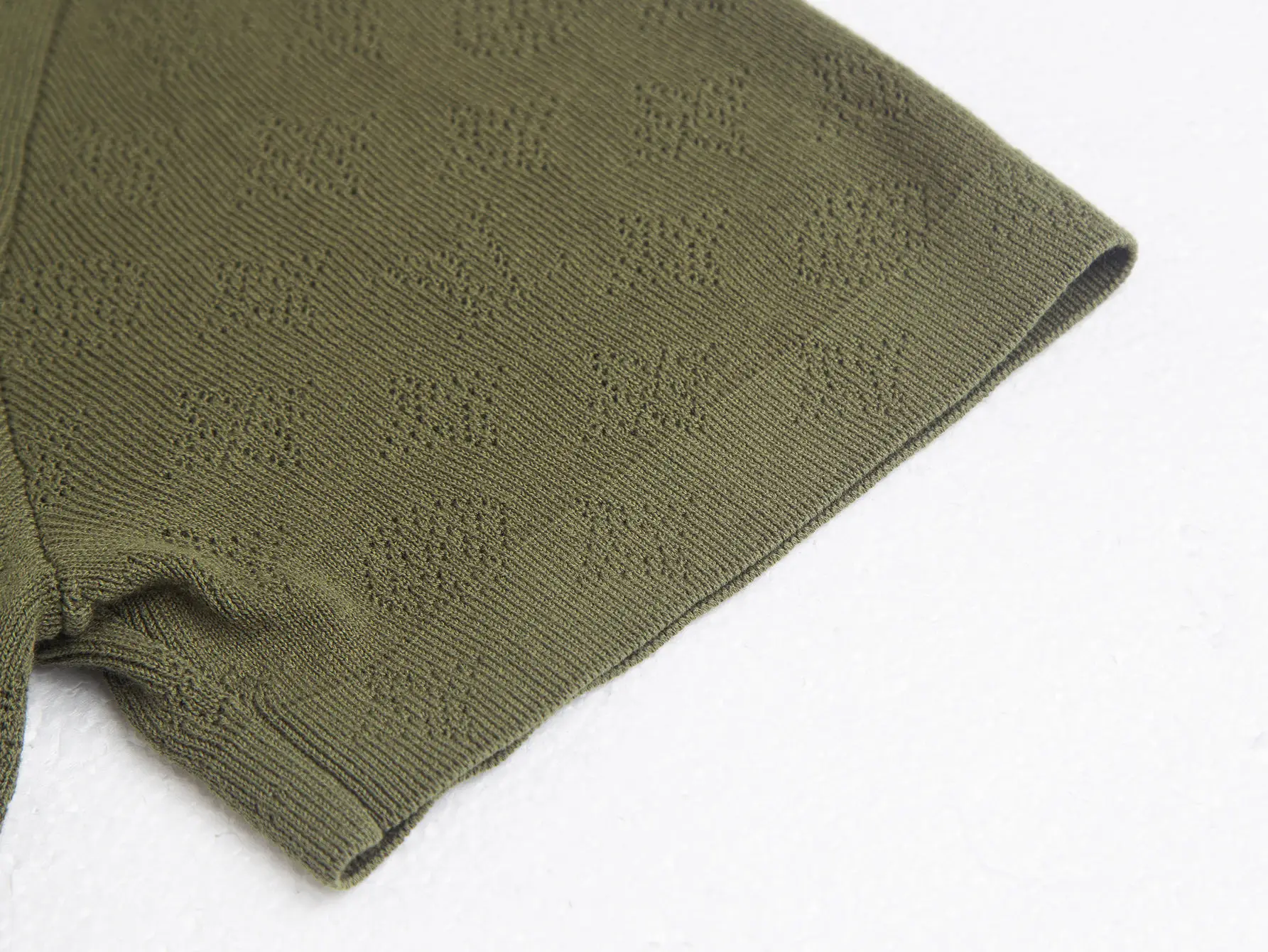 Monogram Perforated Wool-Blend Polo Shirt D17516168 — view 11