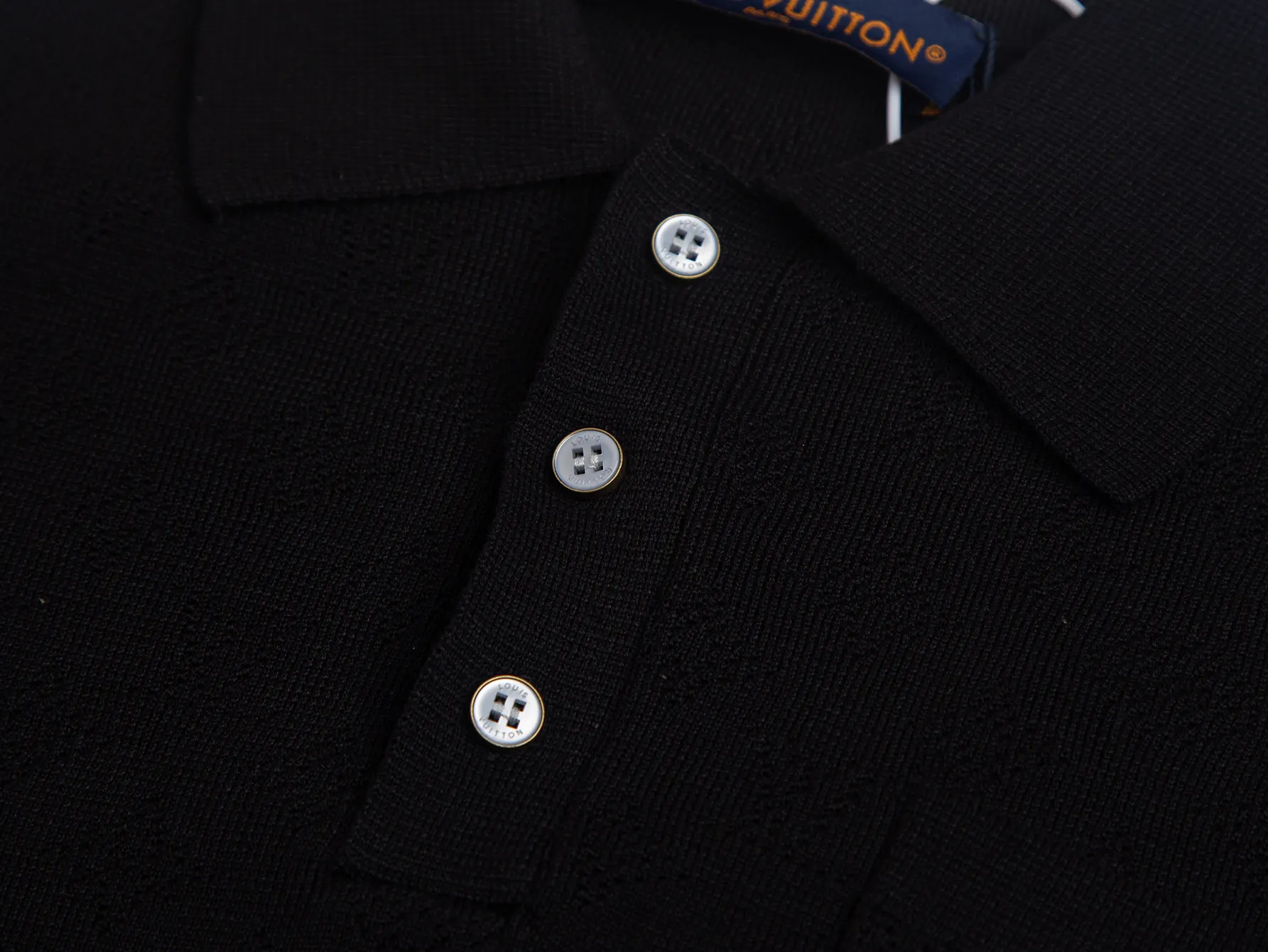 Monogram Open-Knit Wool-Blend Polo Shirt D17516170 — view 3