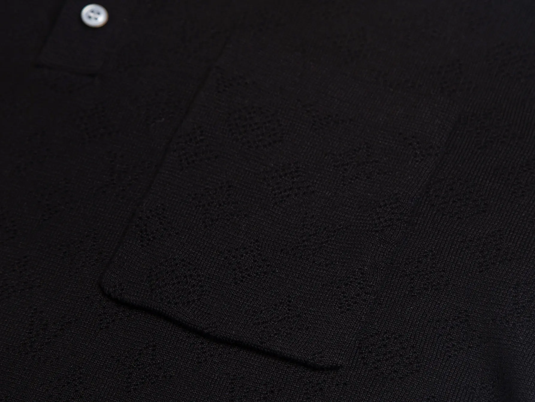 Monogram Open-Knit Wool-Blend Polo Shirt D17516170 — view 5