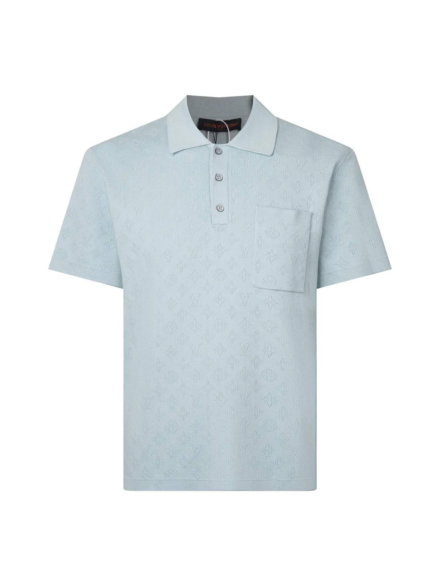 Monogram Perforated Wool-Blend Polo Shirt D17516169
