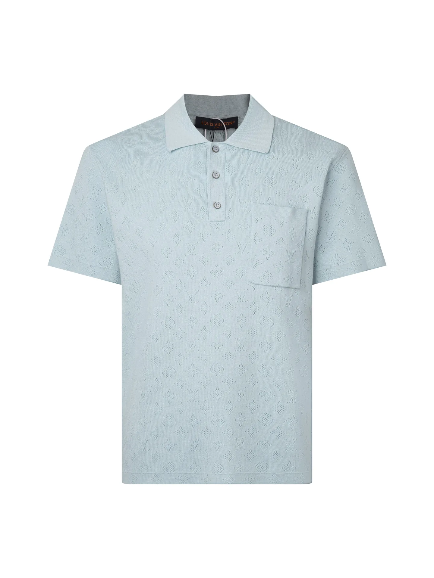 Monogram Perforated Wool-Blend Polo Shirt D17516169