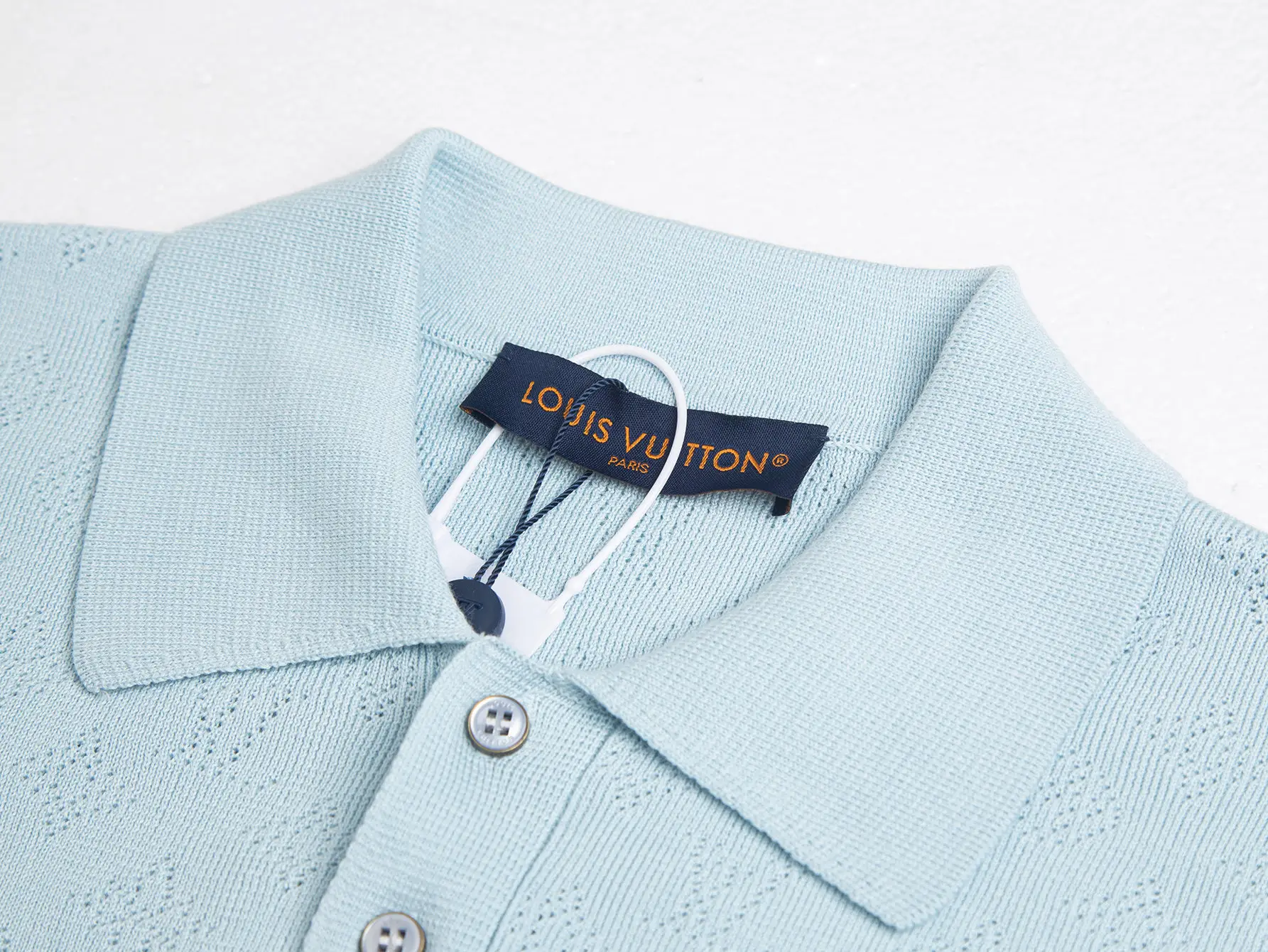 Monogram Perforated Wool-Blend Polo Shirt D17516169 — view 4