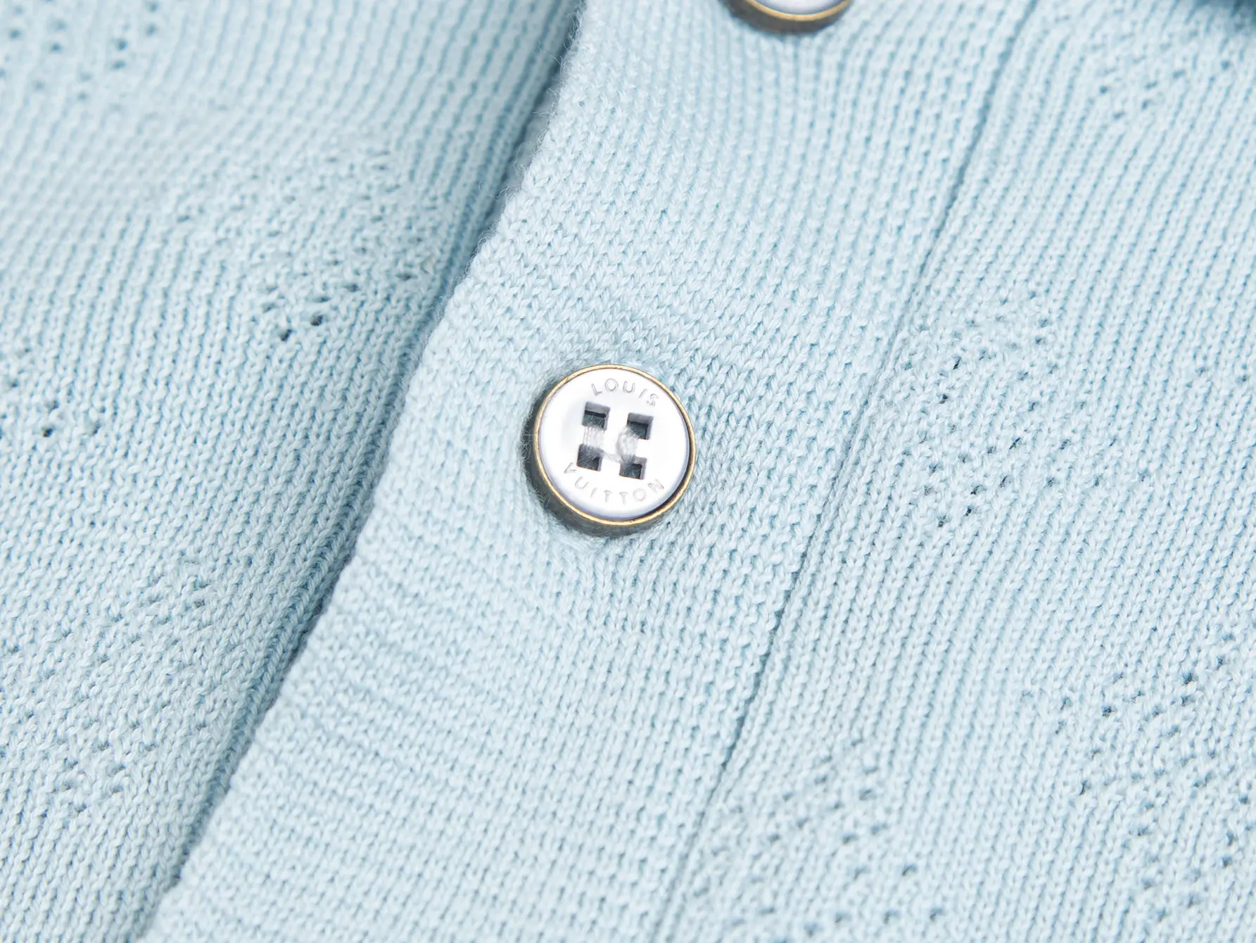 Monogram Perforated Wool-Blend Polo Shirt D17516169 — view 5