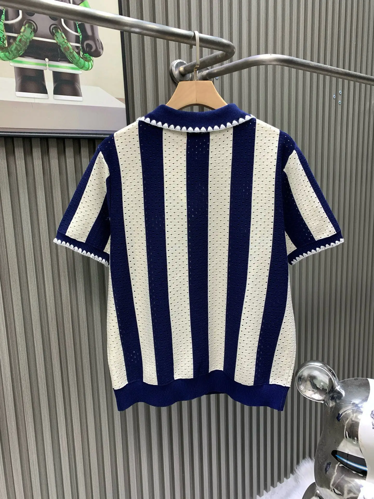 Striped Silk and Cashmere-Blend Knit Polo Shirt D17514525 — view 2