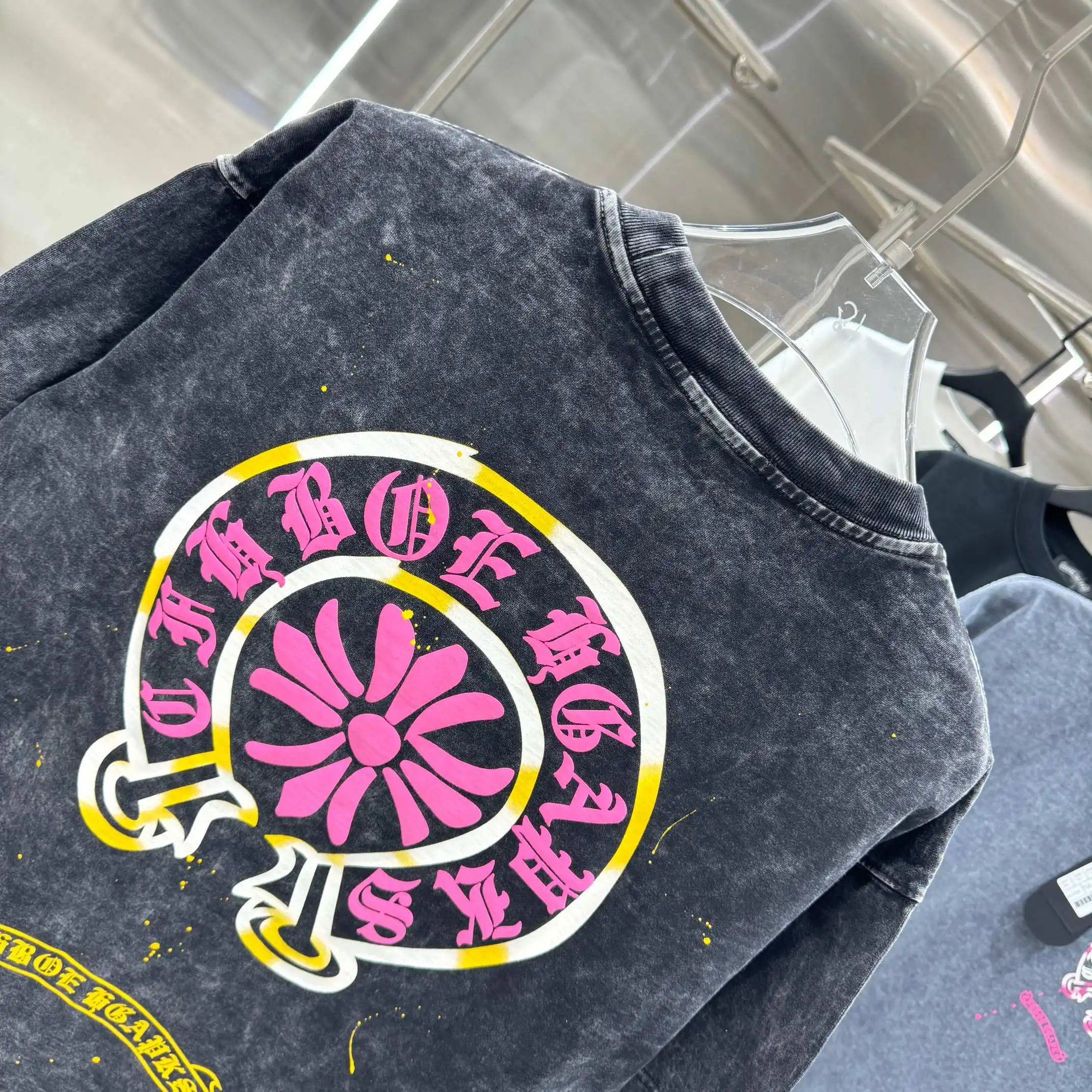 Acid-Wash Puff Print Logo T-Shirt D18014226 — view 5