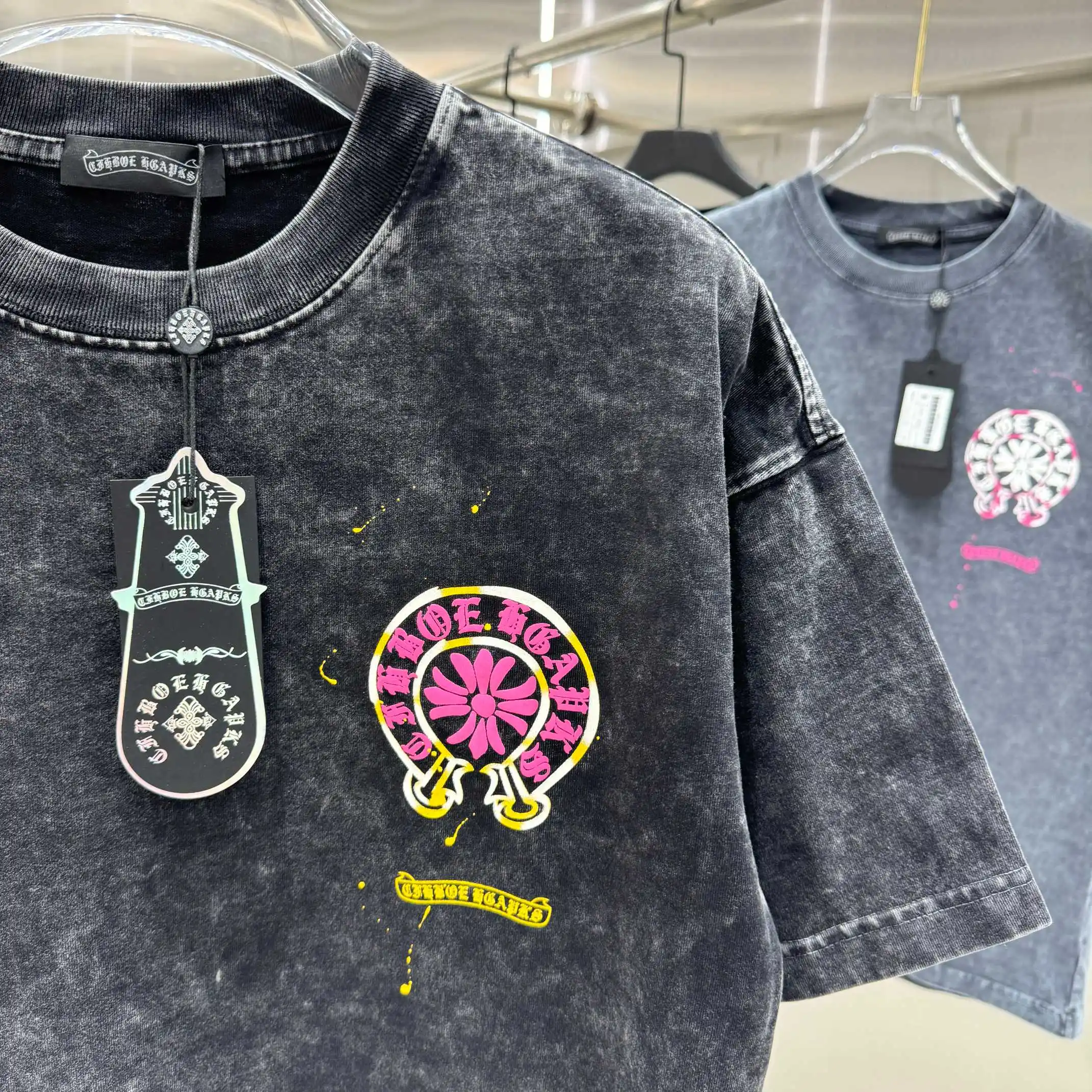 Acid-Wash Puff Print Logo T-Shirt D18014226 — view 7