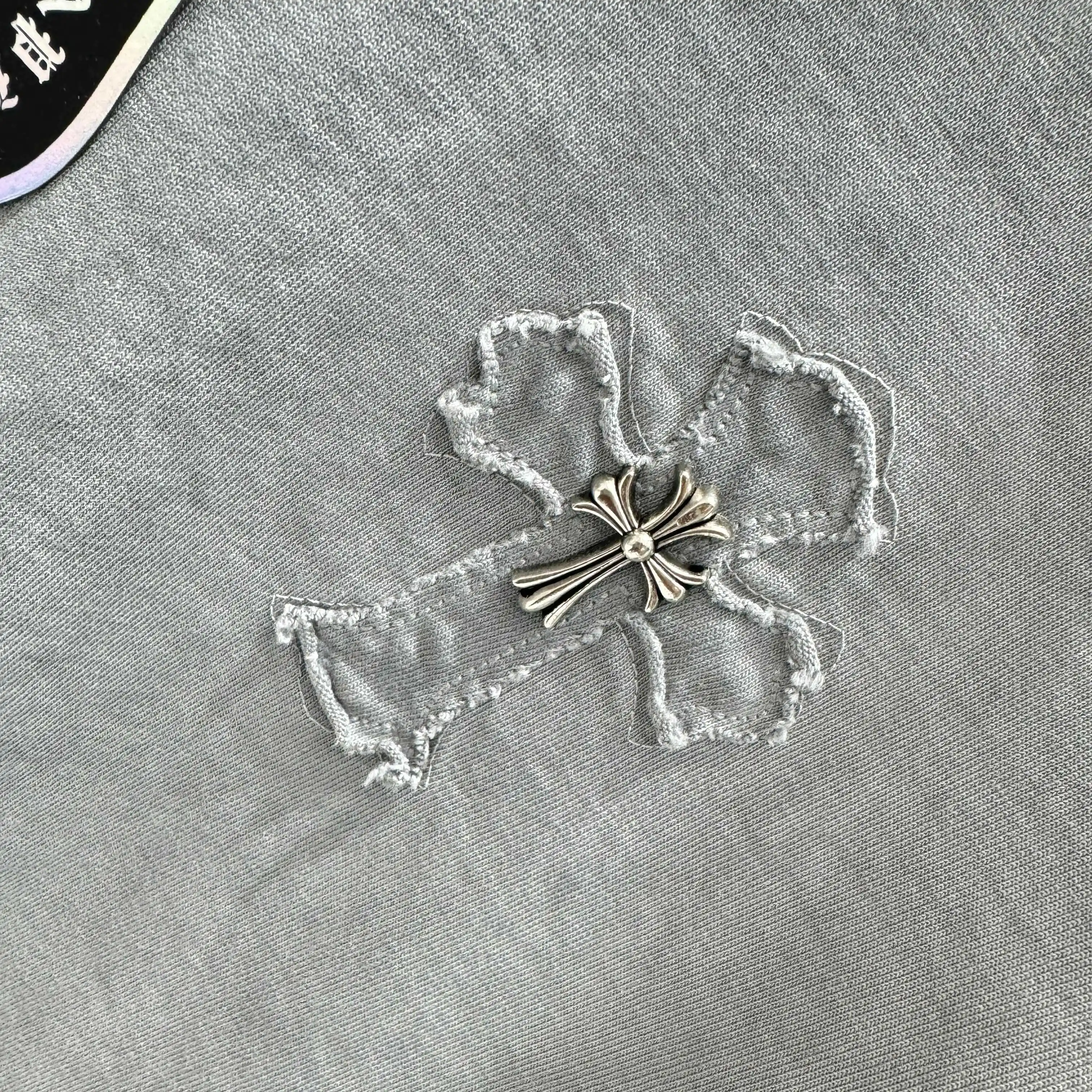 Embroidered Acid-Wash Cotton T-Shirt D18014240 — view 8