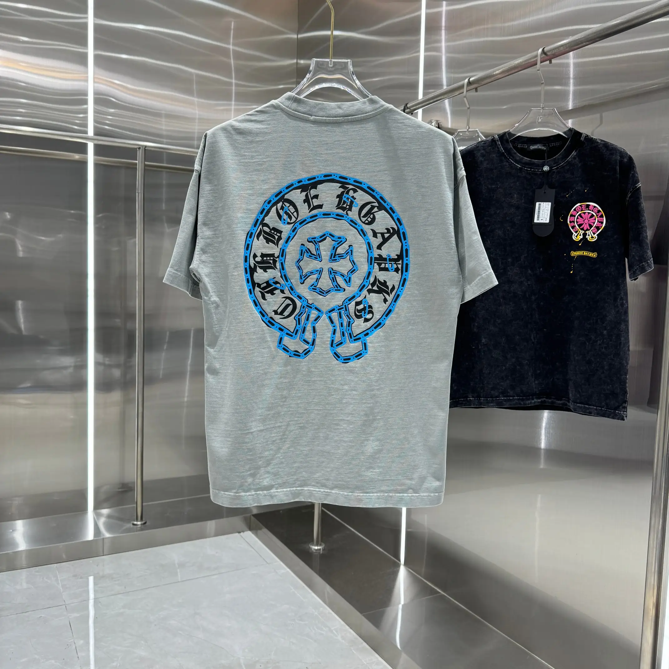 Logo Print Acid-Wash Cotton T-Shirt D18014231 — view 2