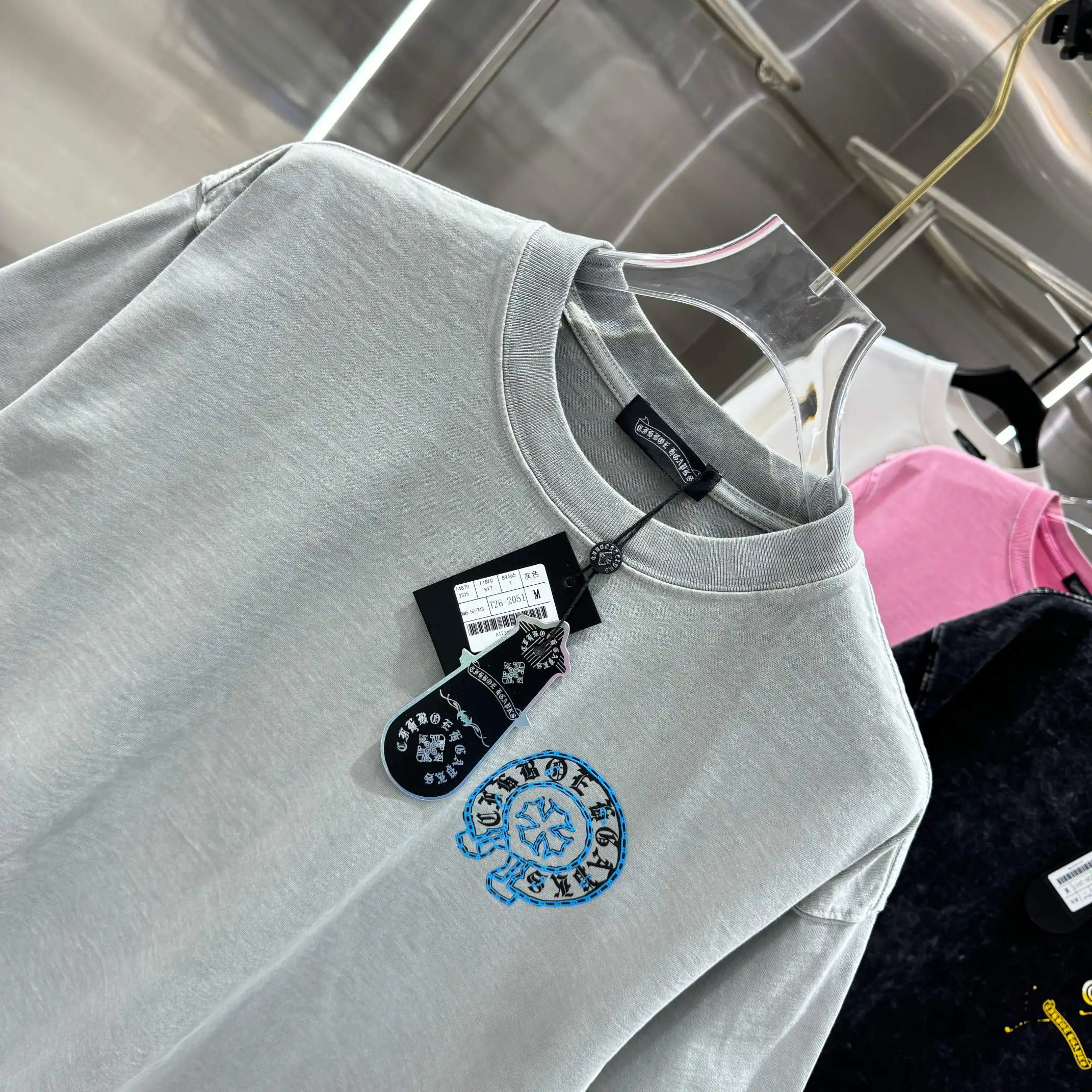 Logo Print Acid-Wash Cotton T-Shirt D18014231 — view 4