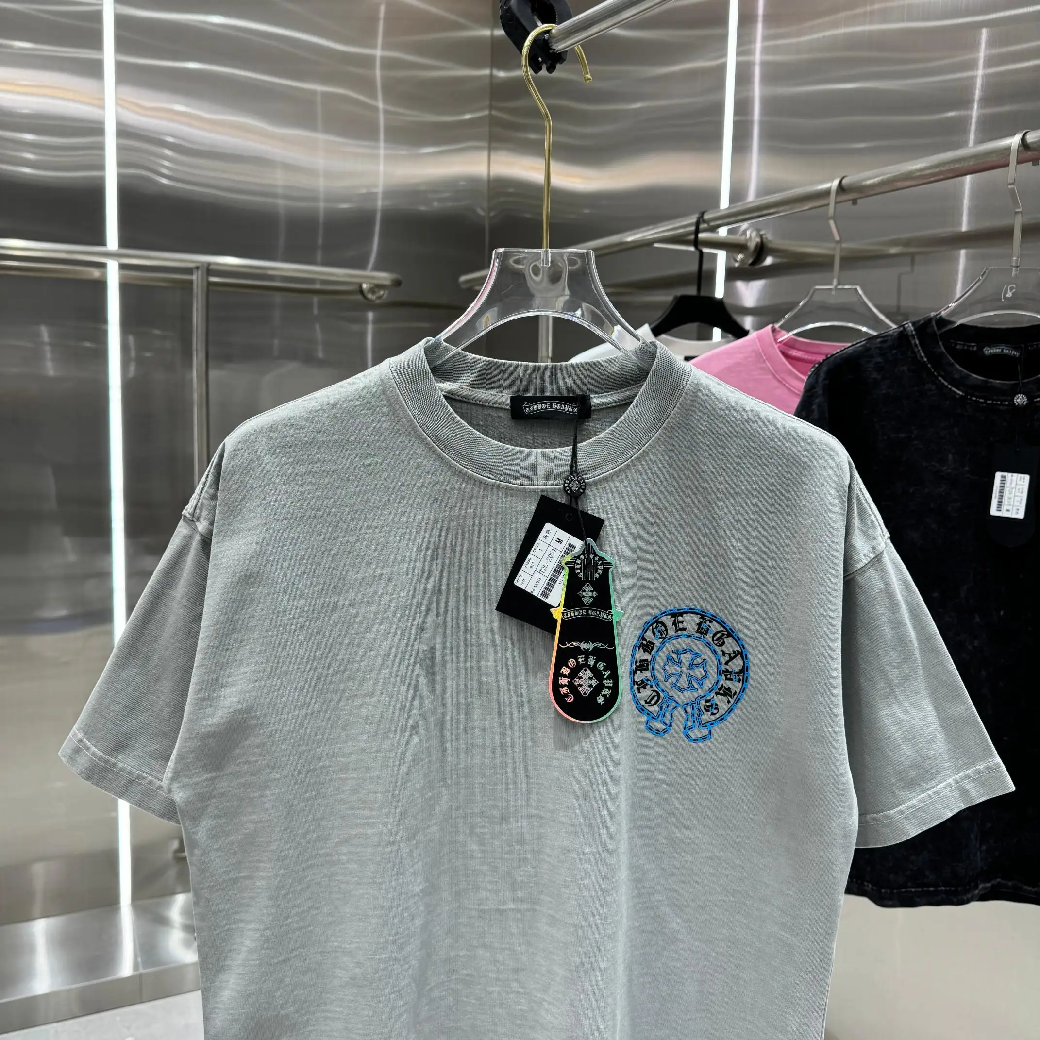 Logo Print Acid-Wash Cotton T-Shirt D18014231 — view 6