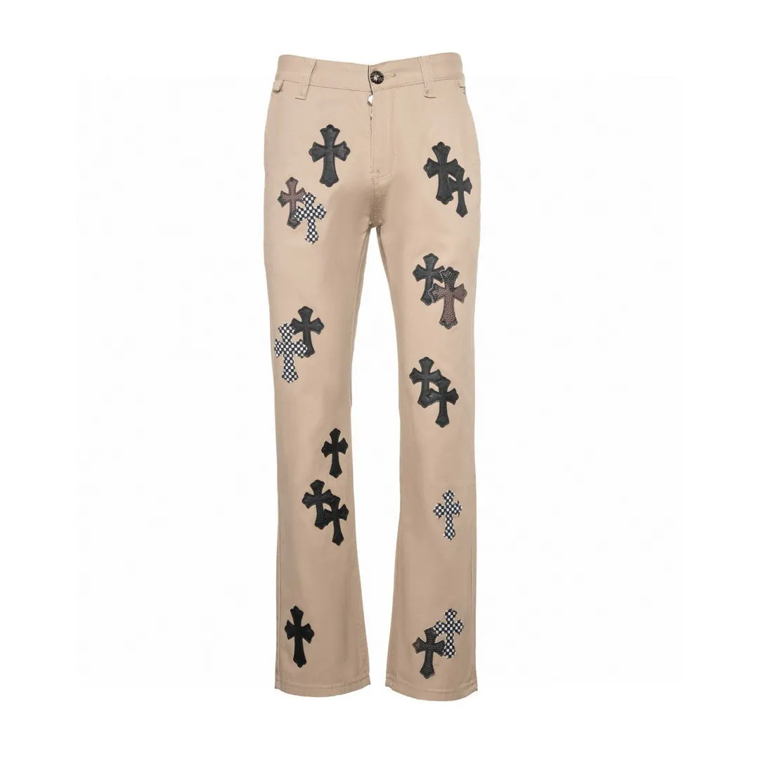 Chrome Hearts Leather Patch Straight-Leg Jeans D18019751