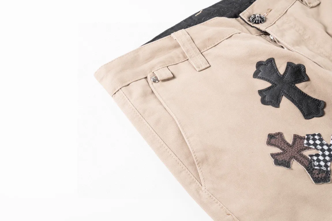 Chrome Hearts Leather Patch Straight-Leg Jeans D18019751 — view 4